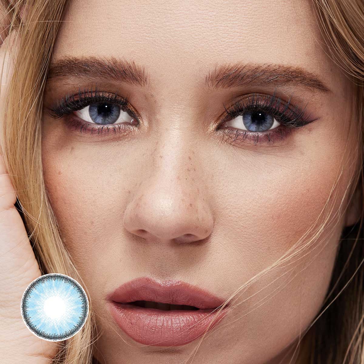 [US Warehouse] Radiant Sky Blue Prescription Monthly Colored Contact Lenses