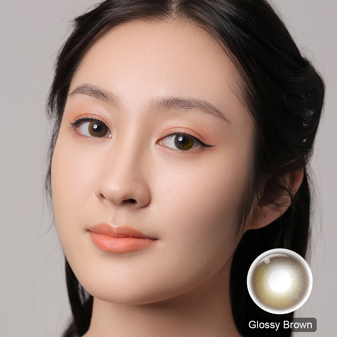 Joyce Glossy Brown Yearly Contact Lenses