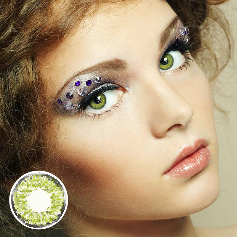3 Tone Gemstone Green Prescription Monthly Colored Contact Lenses