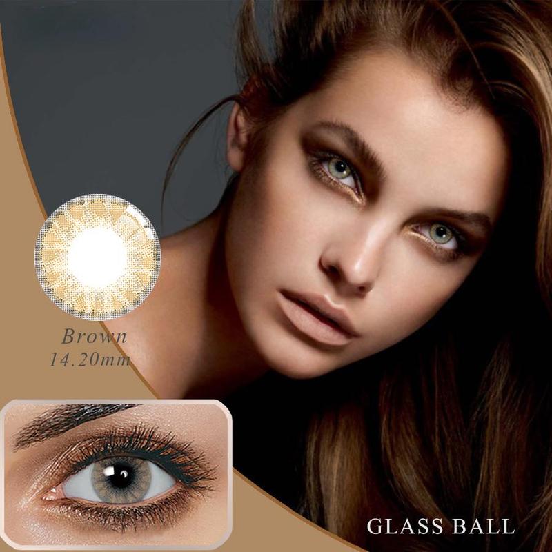 [US Warehouse] Glassball Brown Prescription Yearly Colored Contact Lenses
