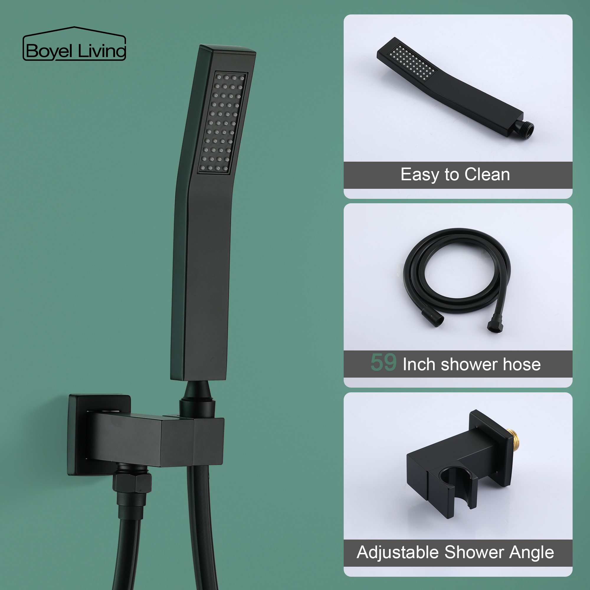 Ceiling Mount Single-Handle 1-Spray Tub and Shower Faucet with 12 in. Fixed Shower Head in Matte Black (Valve Included)