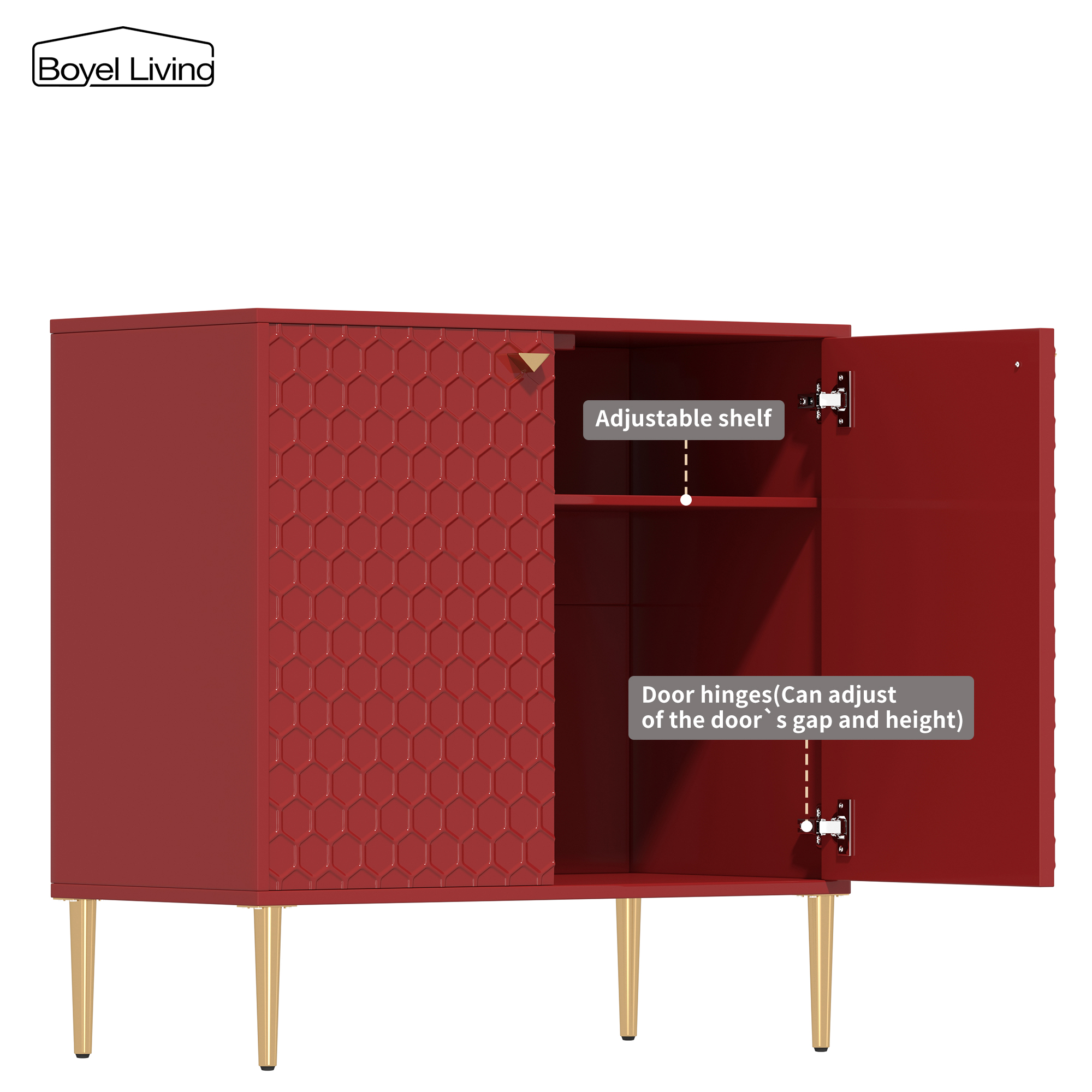 2 Door Adjustable Shelves Locker Cabinet TV Stand Side Table