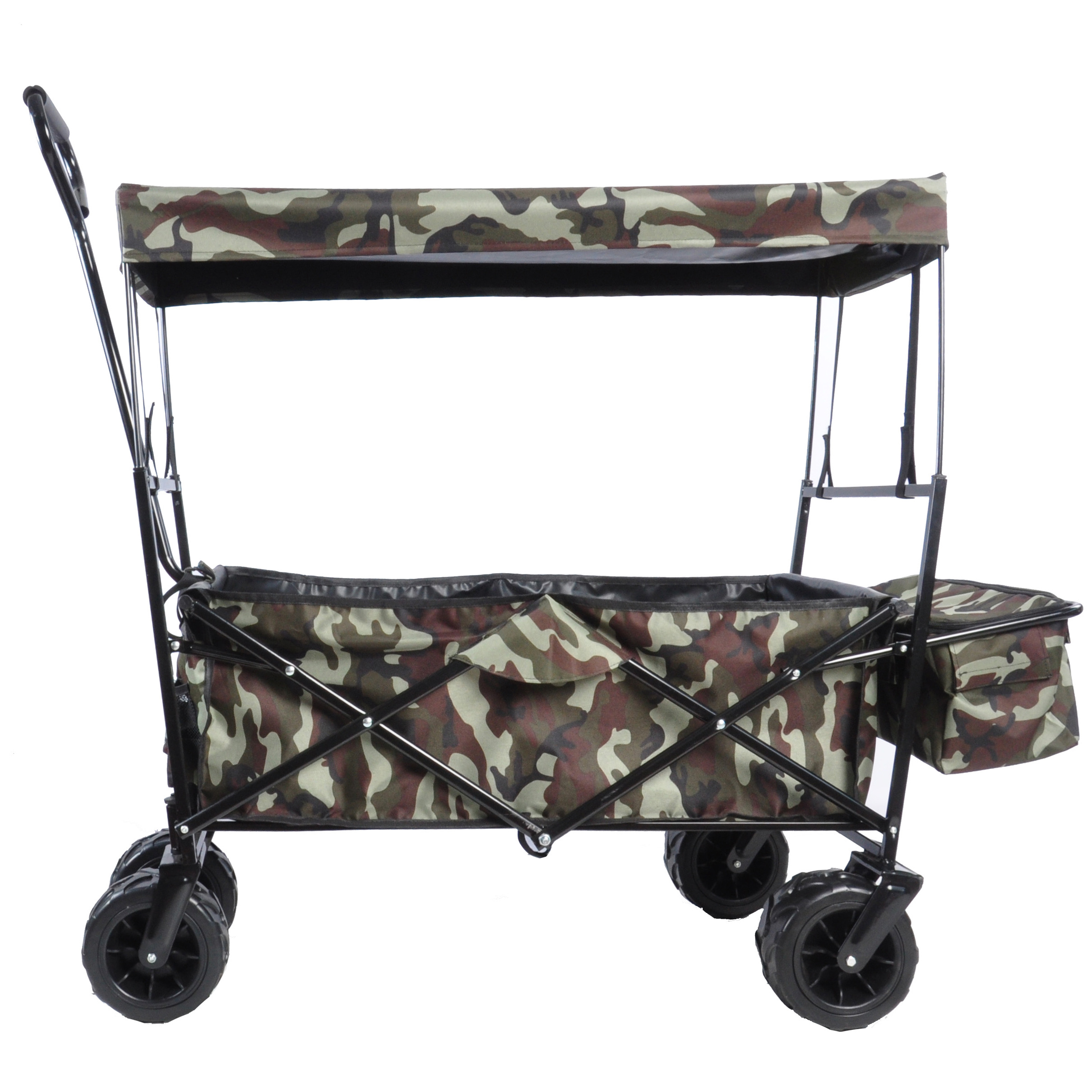 Folding Wagon Garden Shopping Beach Cart (Camouflage)-Boyel Living
