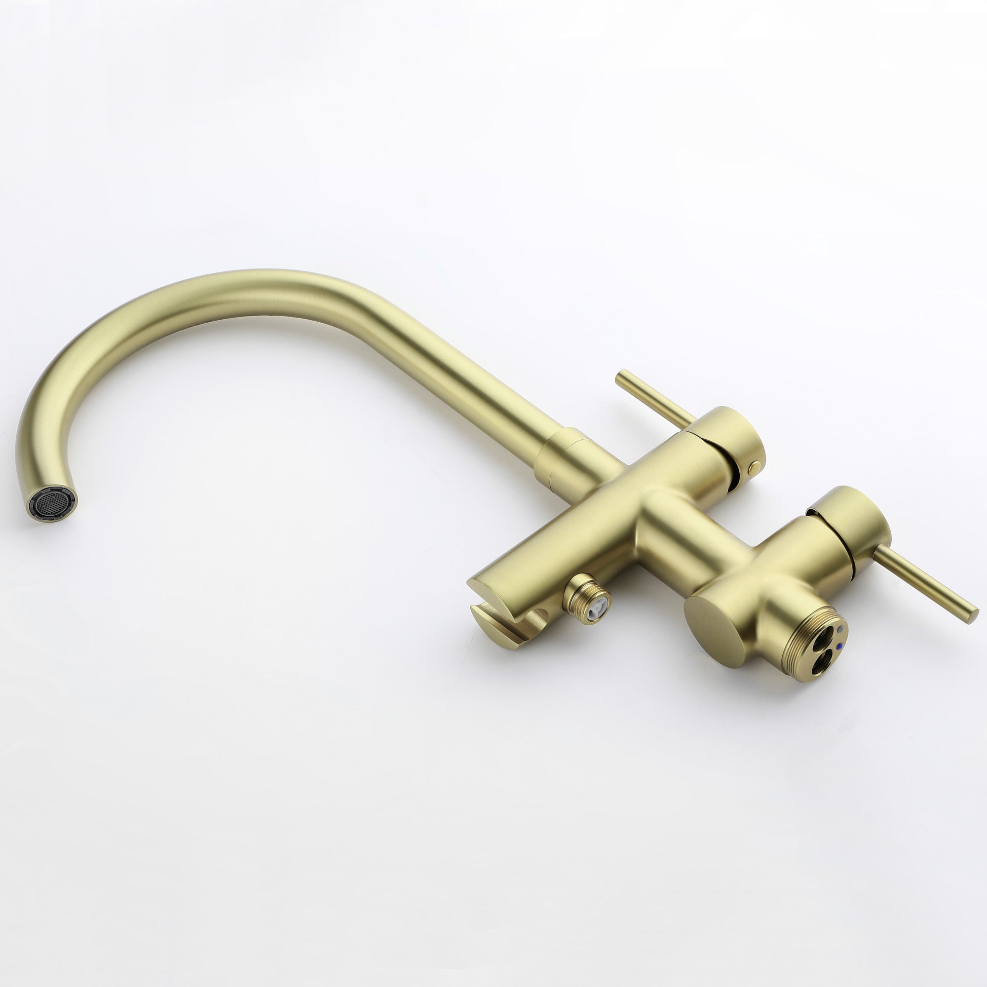 Boyel Living Freestanding Floor Mount 2-Handle Bath Tub Filler Faucet with Handheld Shower-Boyel Living