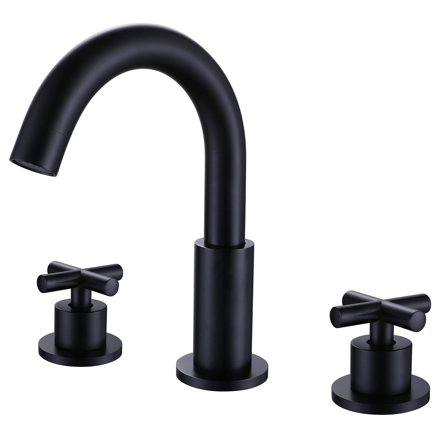 Matte Black 8 in. Widespread 2-Handle High-Arc Bathroom Faucet-Boyel Living