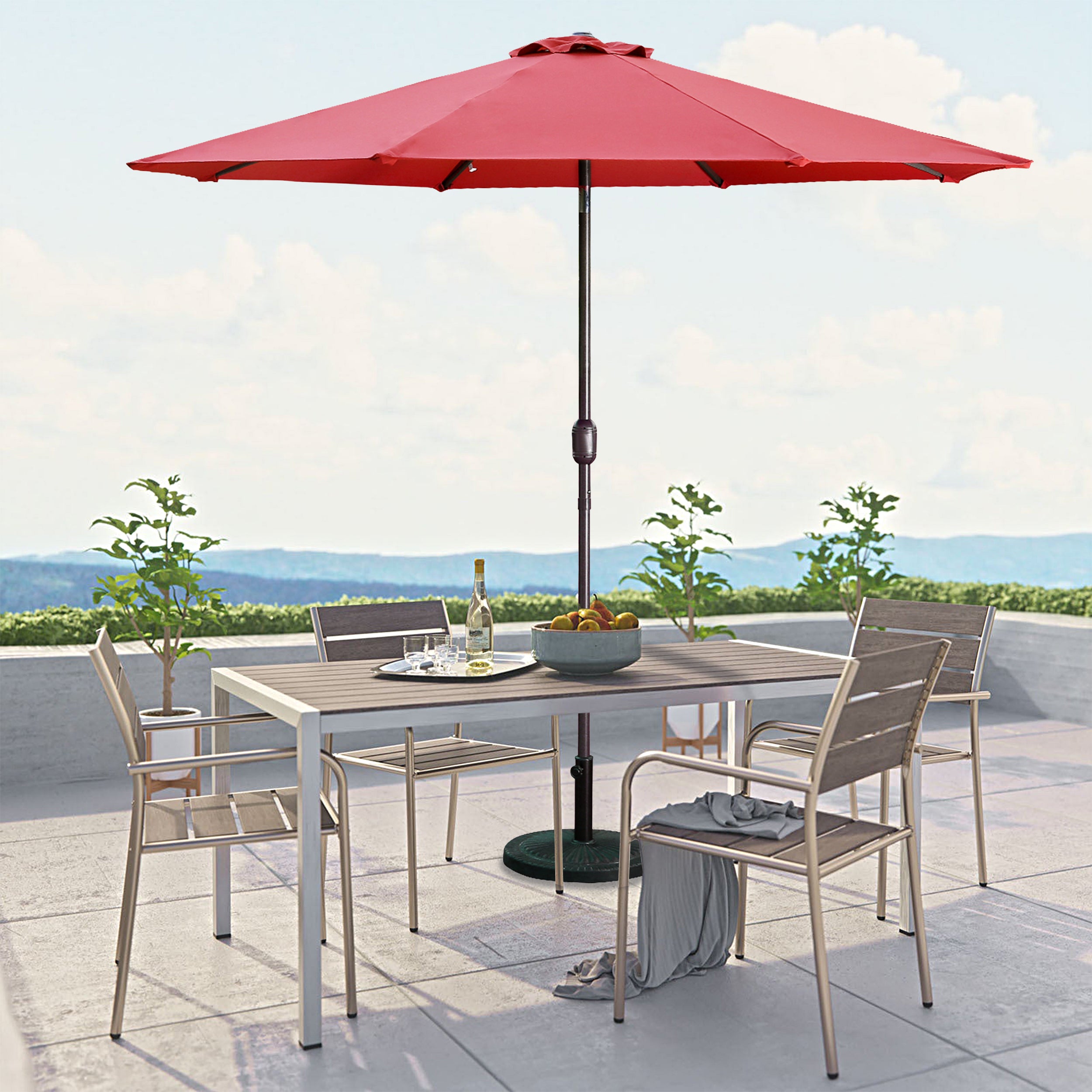 9ft Patio Umbrella Outdoor Umbrella Patio Market Umbrella with Push Button Tilt and Crank-Boyel Living