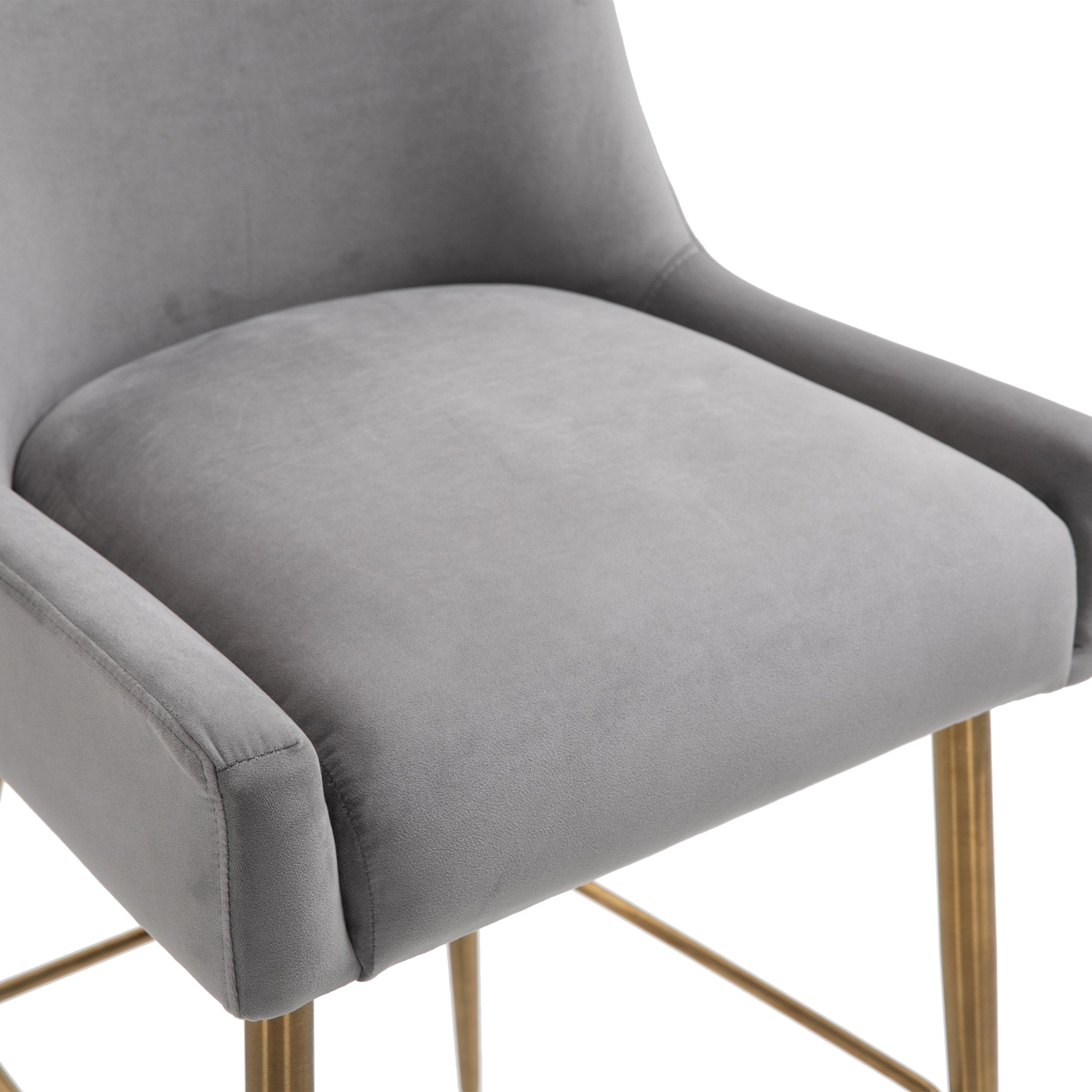 Counter & Bar Stool with Back, Golden Brushed Legs (Set of 2)-Boyel Living