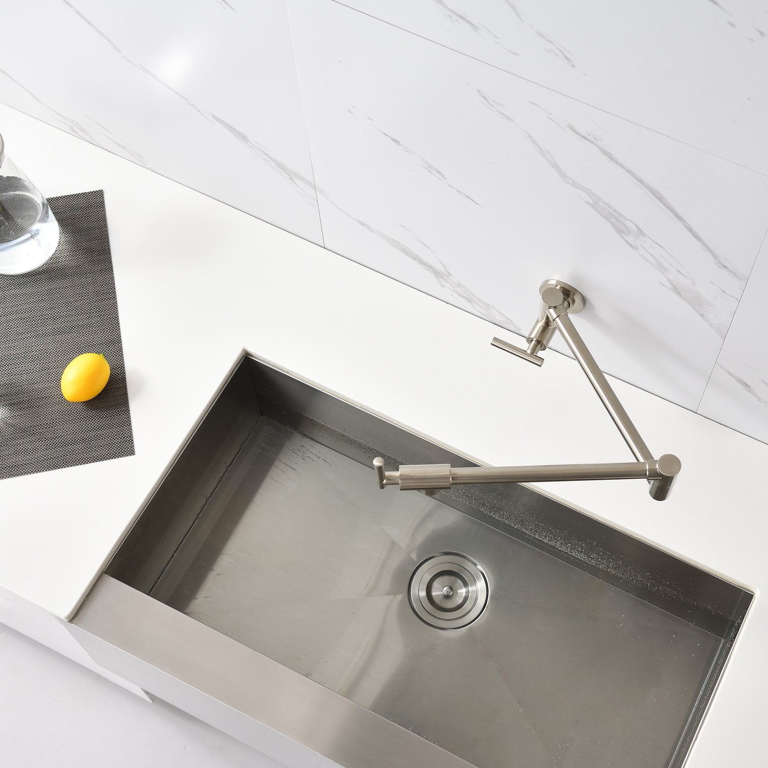 Pot Filler Faucet Wall Mount in Brushed Nickel-Boyel Living