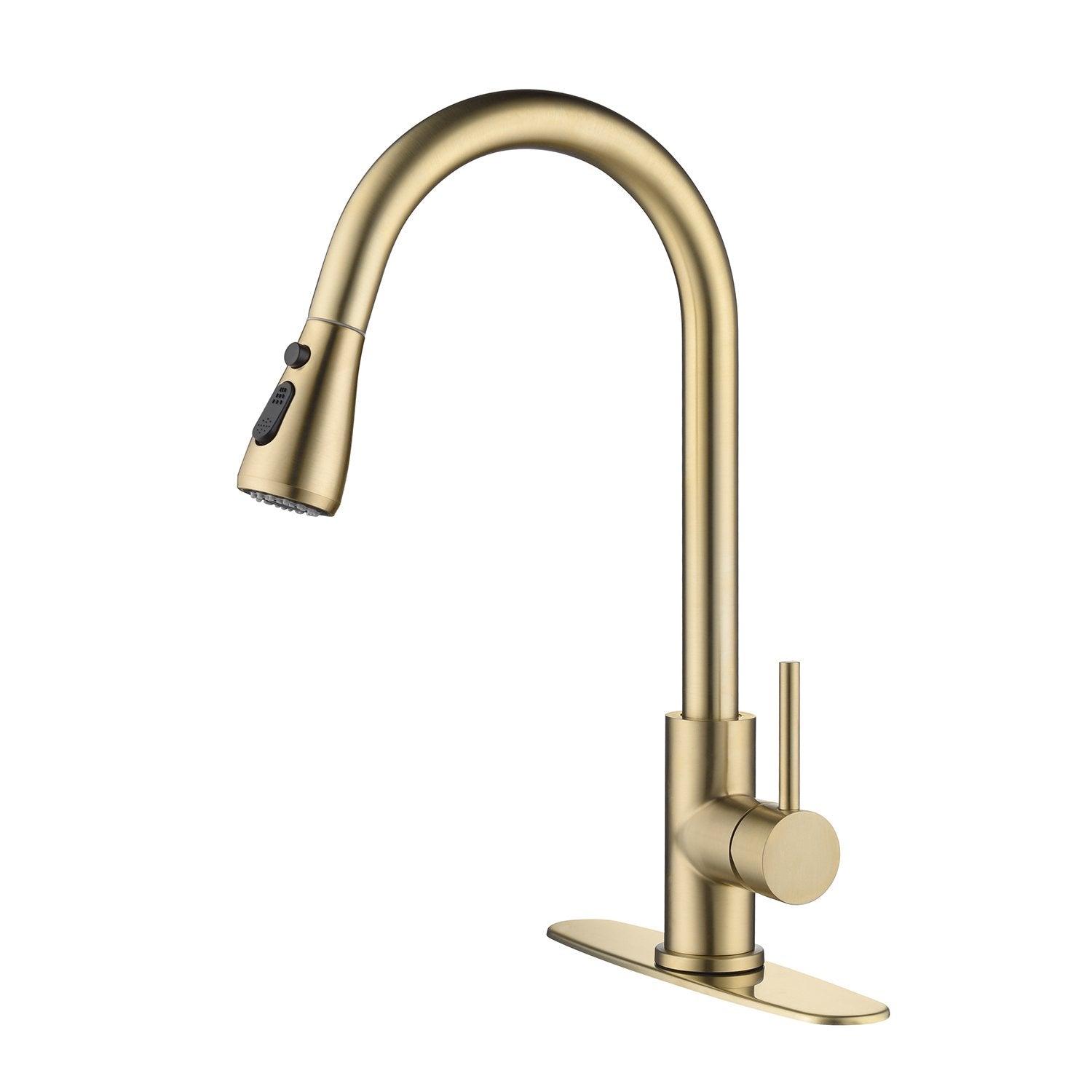 Kitchen Faucet with Pull Out Sprayer in Brushed Gold-Boyel Living