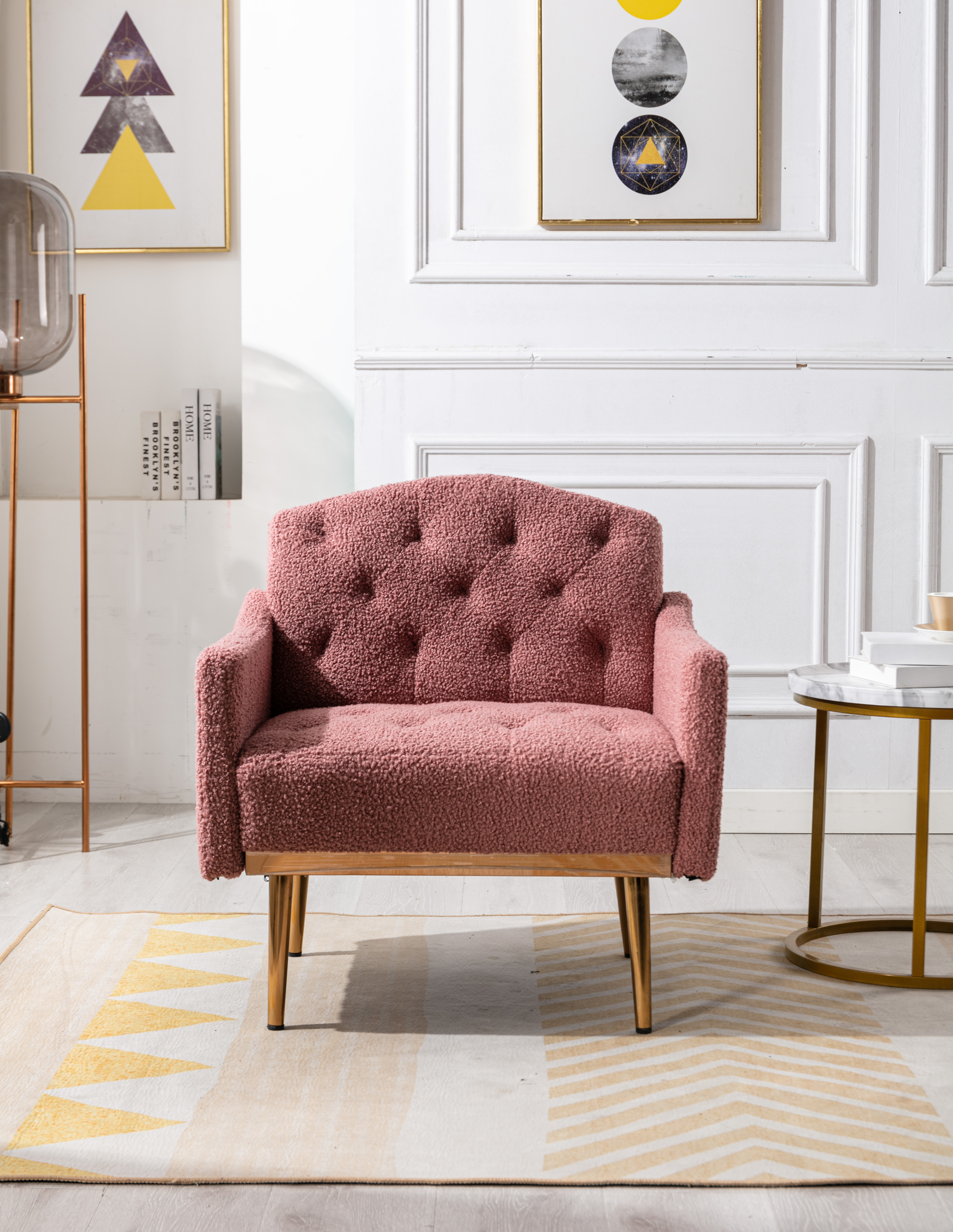 COOLMORE Accent  Chair  ,leisure single sofa  with Rose Golden  feet-Boyel Living