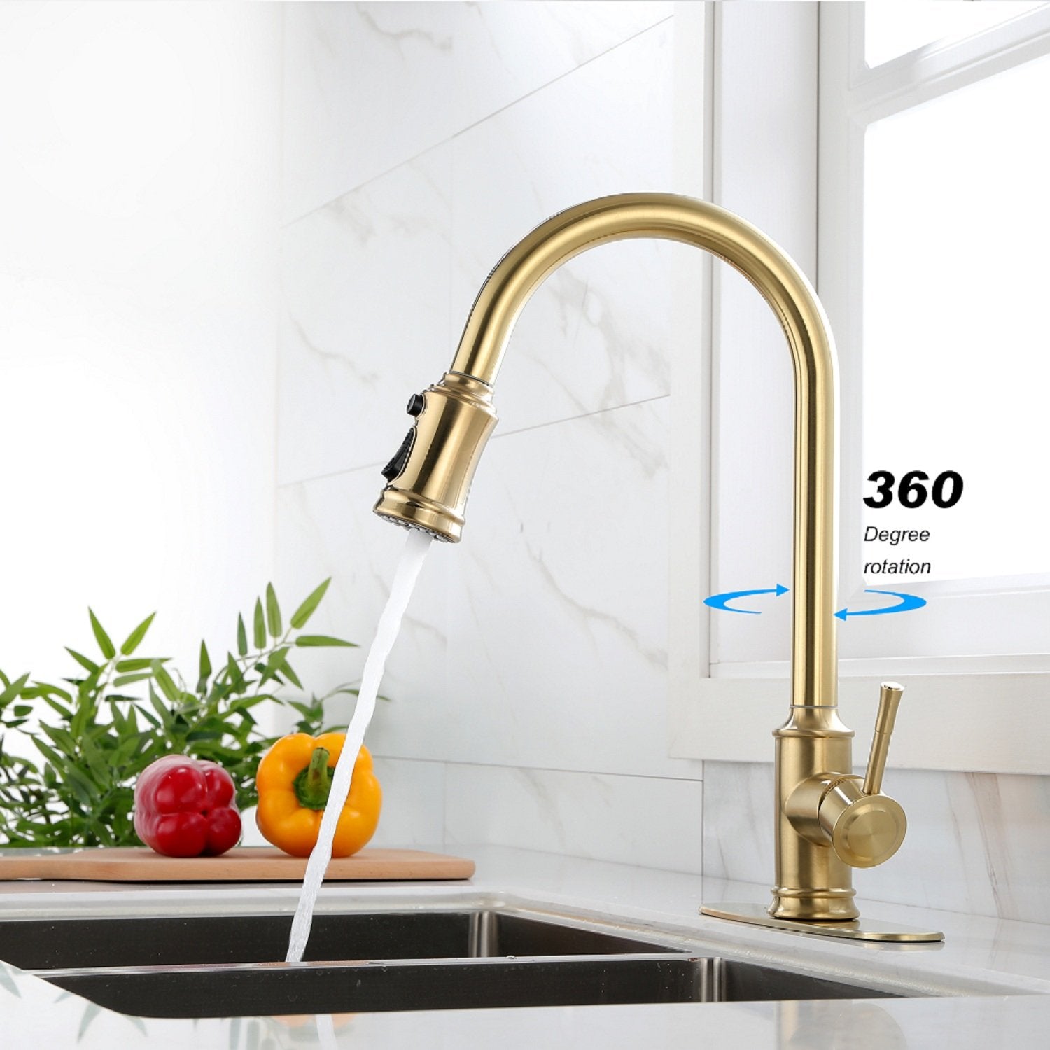 Touch Kitchen Faucet with Pull Down Sprayer-Boyel Living