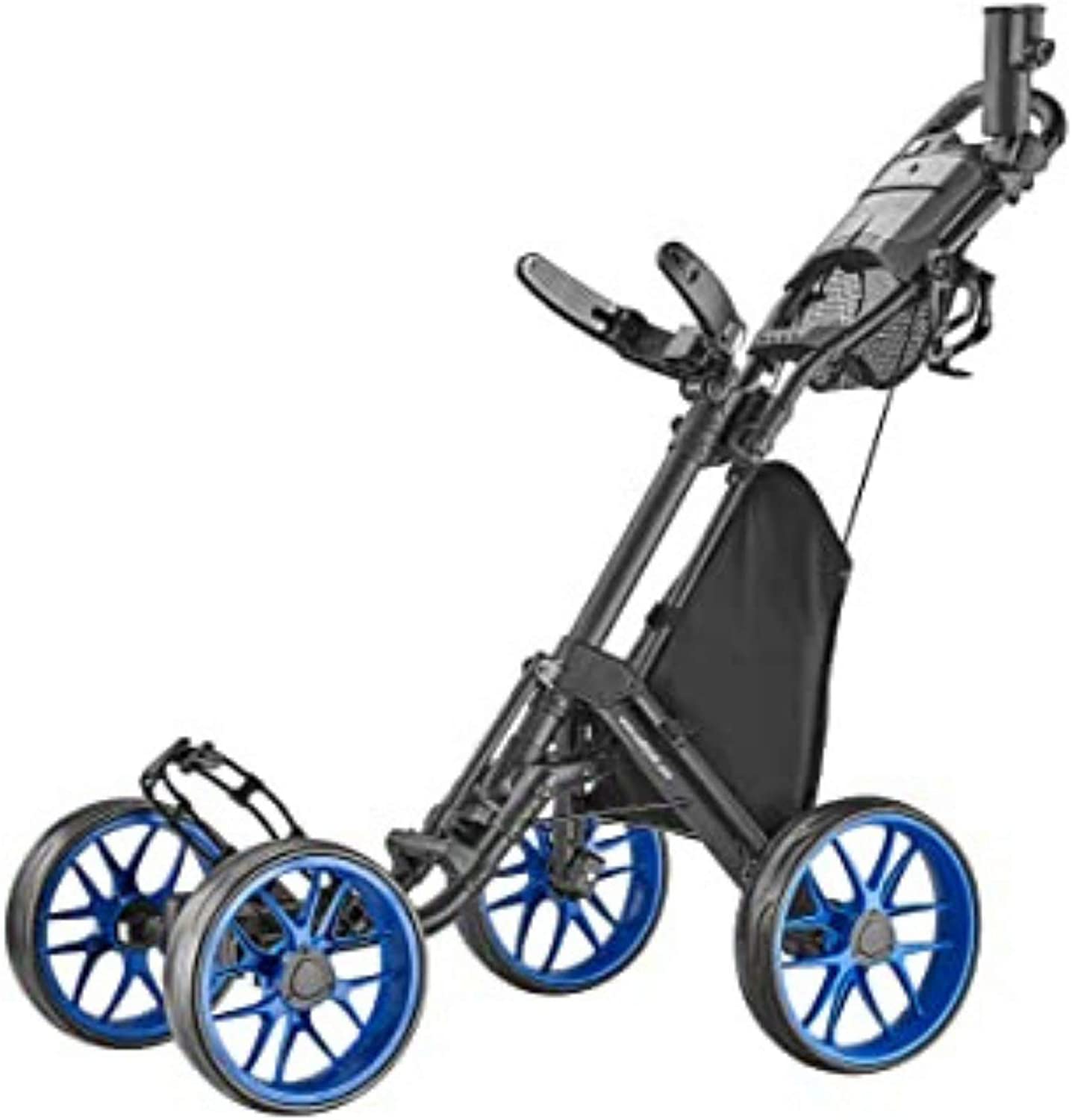 CaddyTek 4 Wheel Golf Push Cart - Caddycruiser One Version 8 1-Click Folding Trolley --Boyel Living