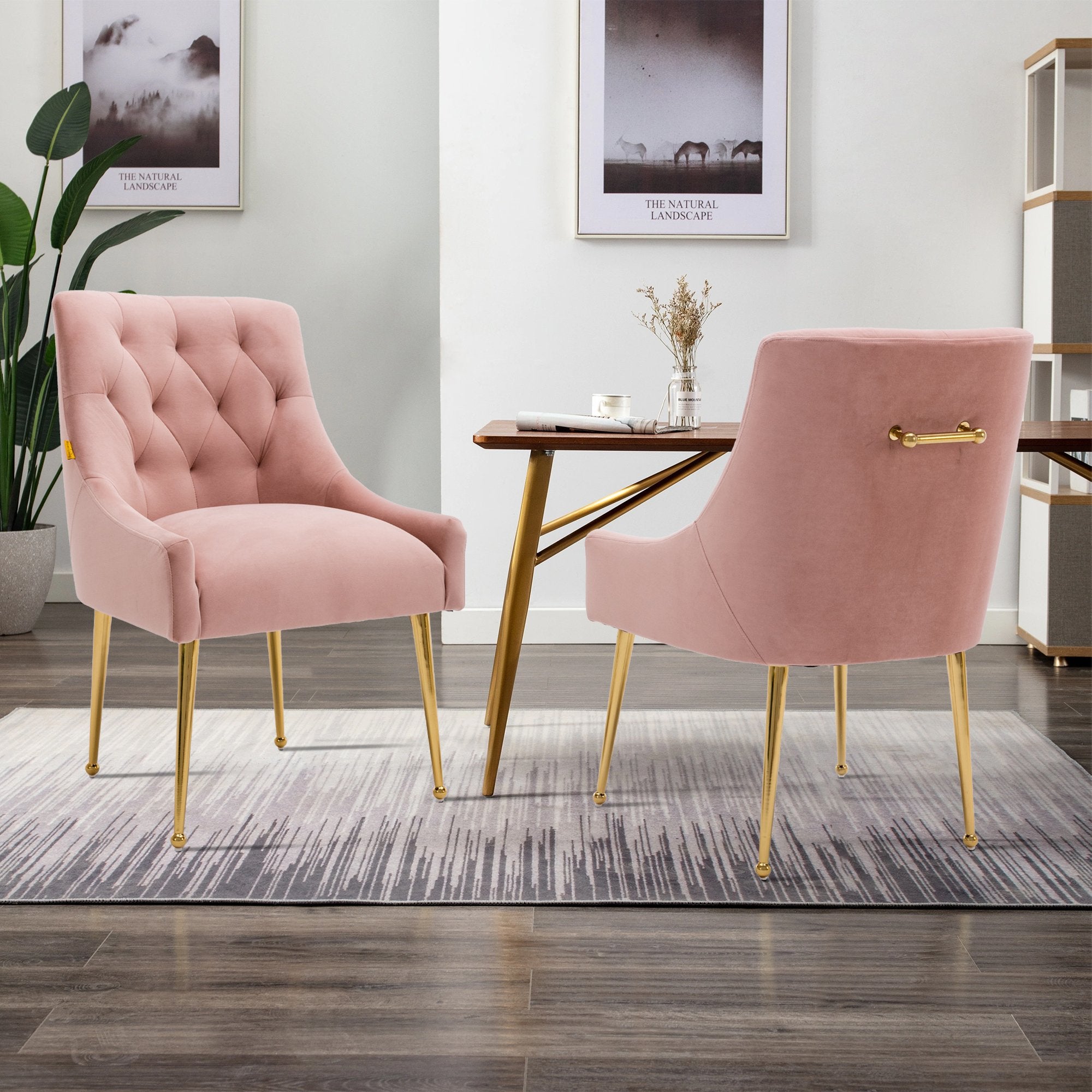 Boyel Living Tufted Velvet Upholstered Dining Chair, Velvet Side Chair, Accent Chair - Set of 2-Boyel Living