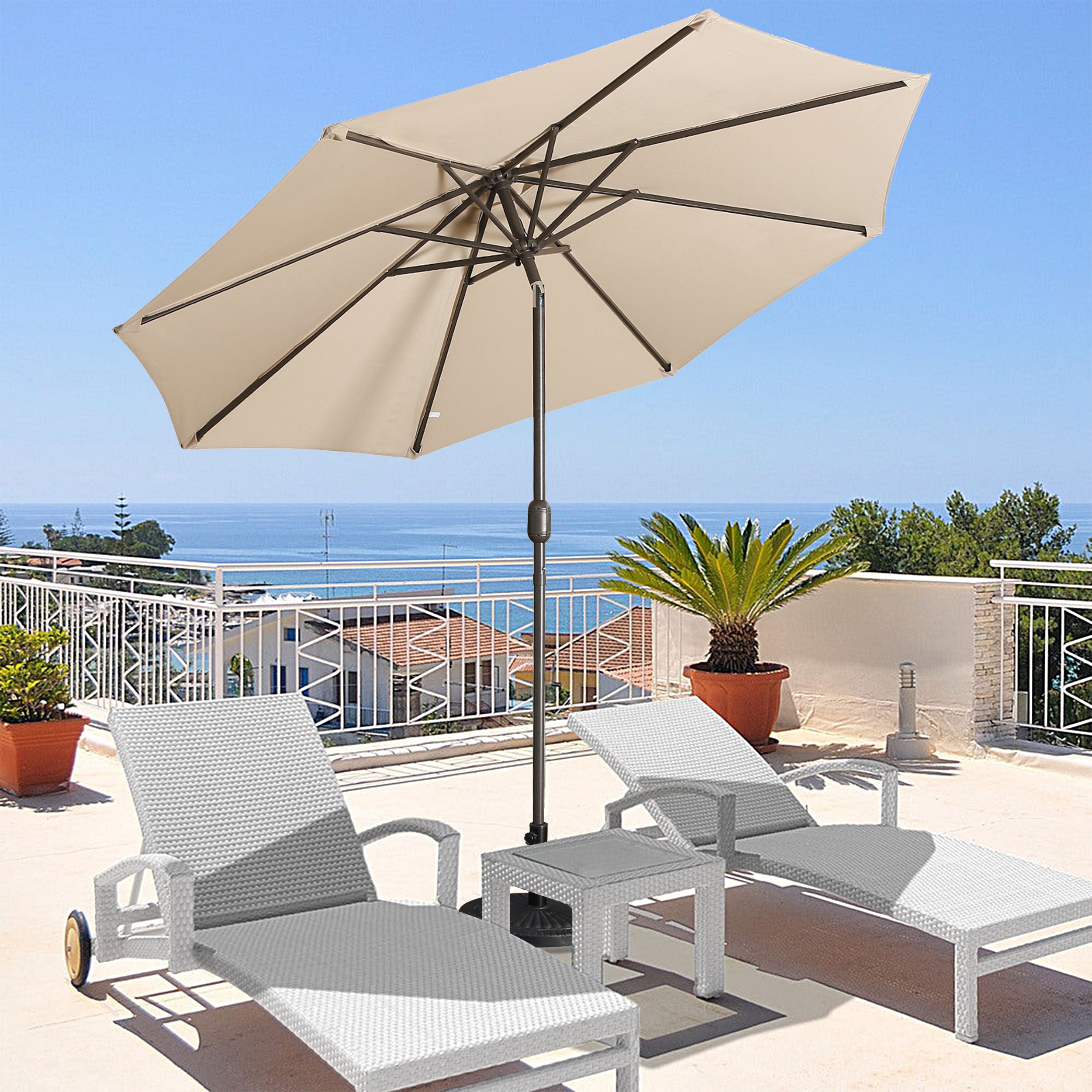9ft Patio Umbrella Outdoor Umbrella Patio Market Umbrella with Push Button Tilt and Crank-Boyel Living