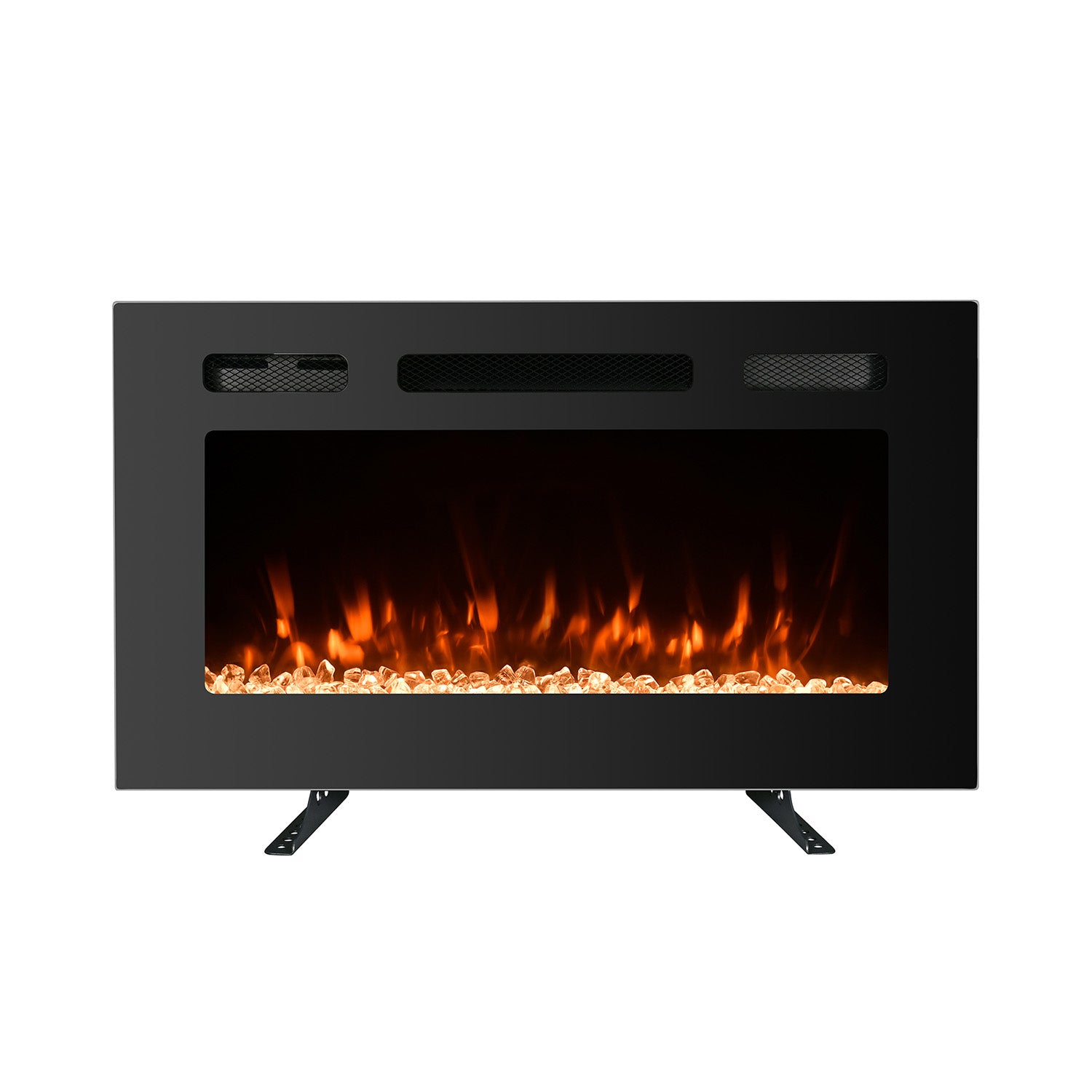 Boyel Living Electric Wall Mounted Recessed Fireplace with Remote 1500/750 Watt in Black, 30/36/40/50/60 in.-Boyel Living