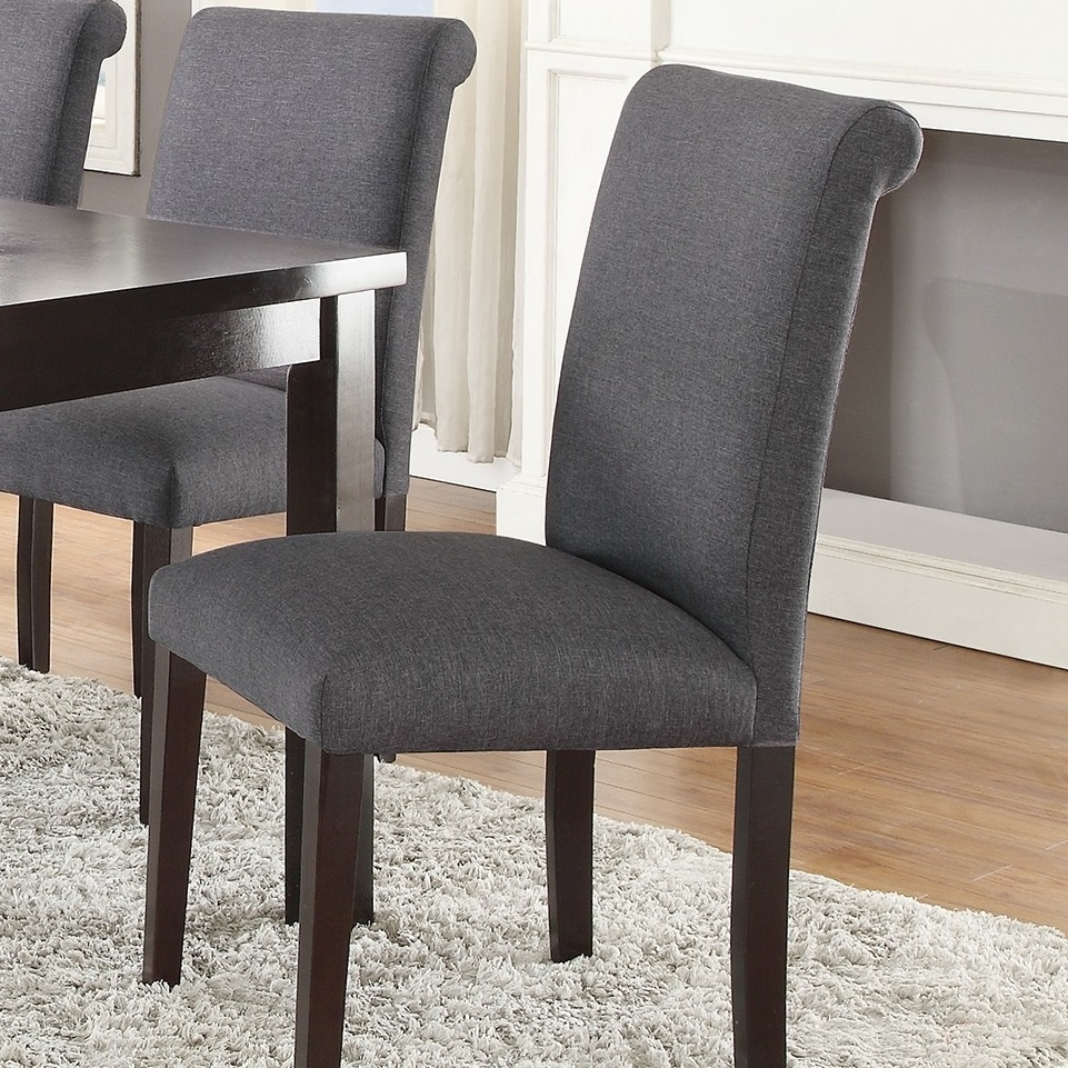 Transitional Blue Grey Polyfiber Chairs Dining Seating Set of 2 chairs-Boyel Living