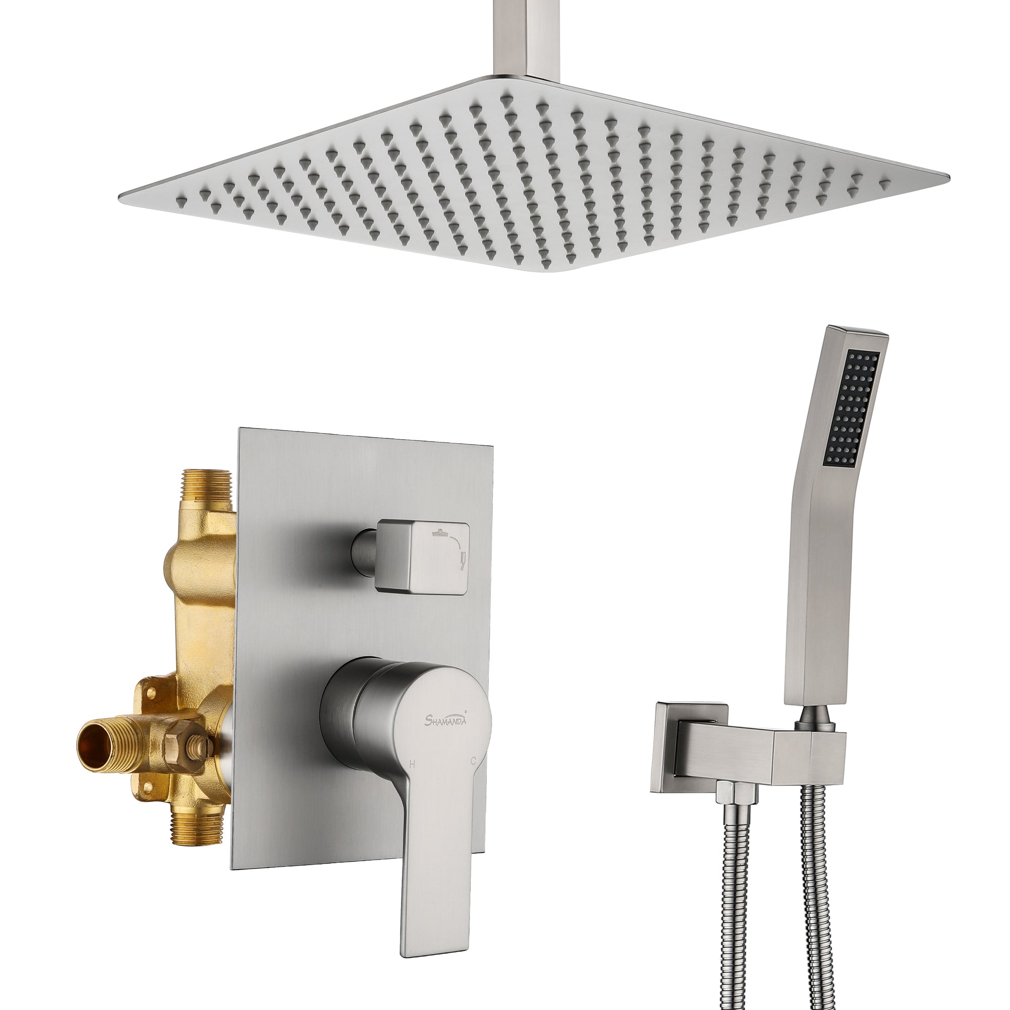 Boyel Living Brushed Nickel Shower Head System with Handheld-Boyel Living