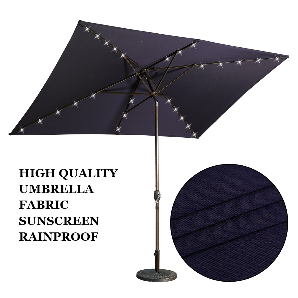 10' x 6'5 Rectangular Lighted Market Umbrella-Boyel Living