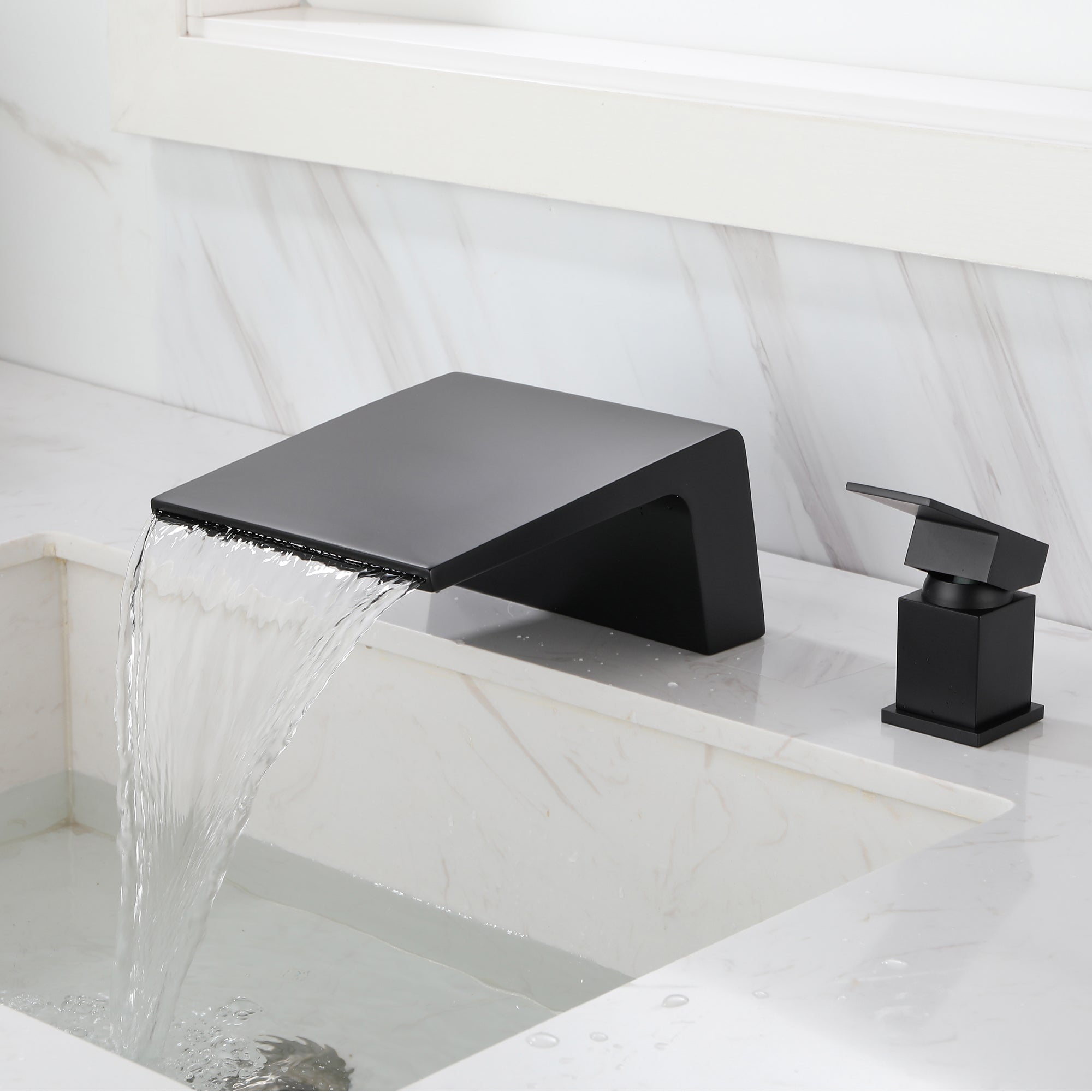 Boyel Living 8 in. Widespread Single Handle Bathroom Faucet with cUPC Hose in Matte Black-Boyel Living