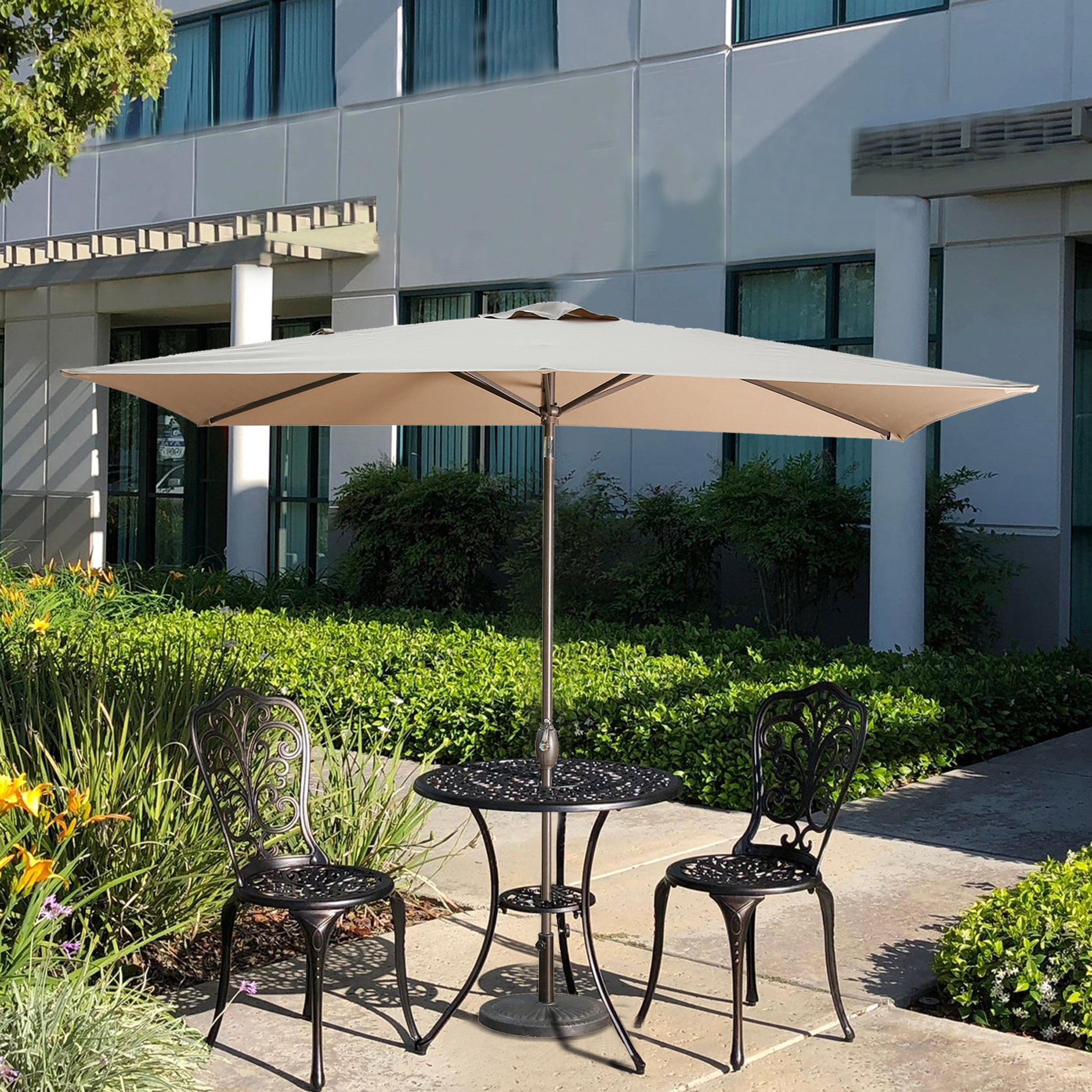 10' x 6'5 Rectangular Lighted Market Umbrella-Boyel Living