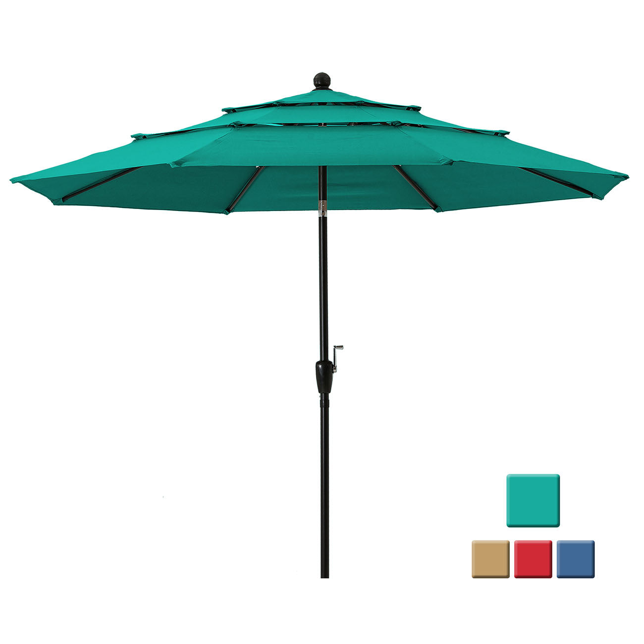 Boyel Living 10ft Patio Umbrella with Double Air Vent (Turquoise)-Boyel Living