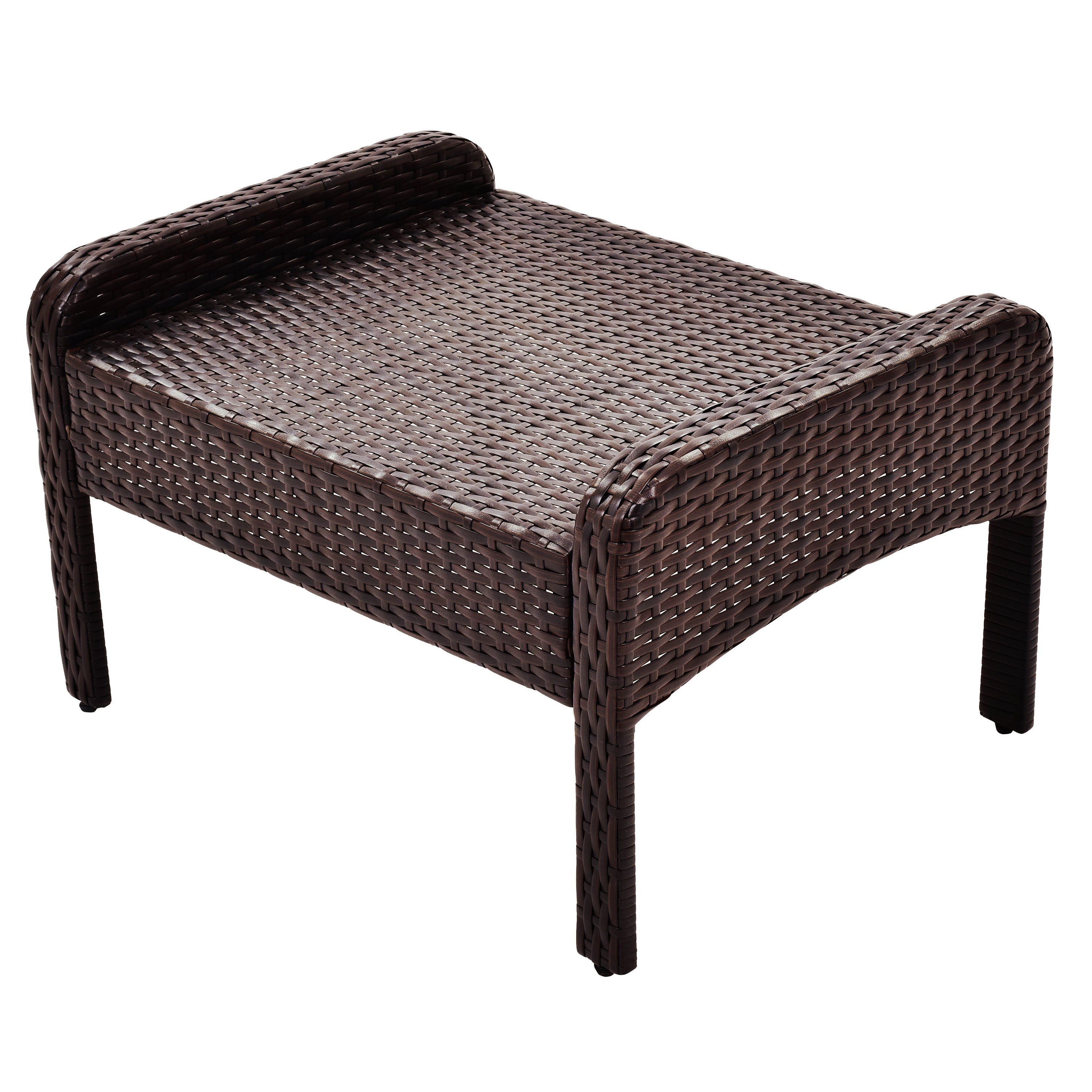 6-Piece Outdoor Patio PE Wicker Rattan Sofa Set with Cushions and Tea Table,Brown Wicker+Light Coffee Cushion-Boyel Living