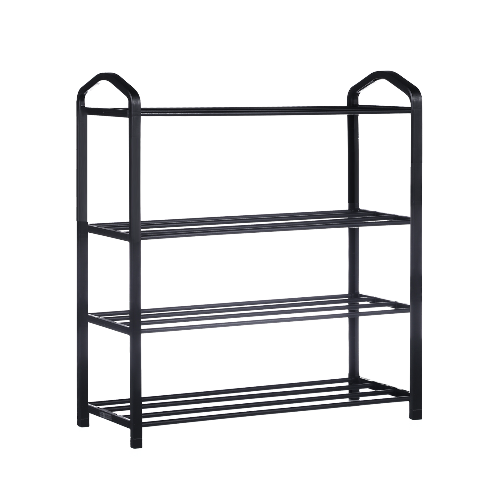 YSSOA 4-Tier Stackable Shoe Rack, 12-Pairs Sturdy Shoe Shelf Storage , Black Shoe Tower for Bedroom, Entryway, Hallway, and Closet-Boyel Living
