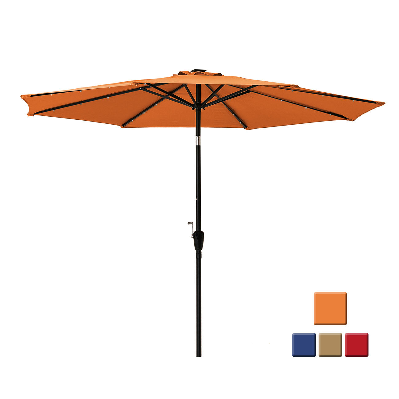Boyel Living 10-ft Patio Umbrella with LED Lights (Orange)-Boyel Living