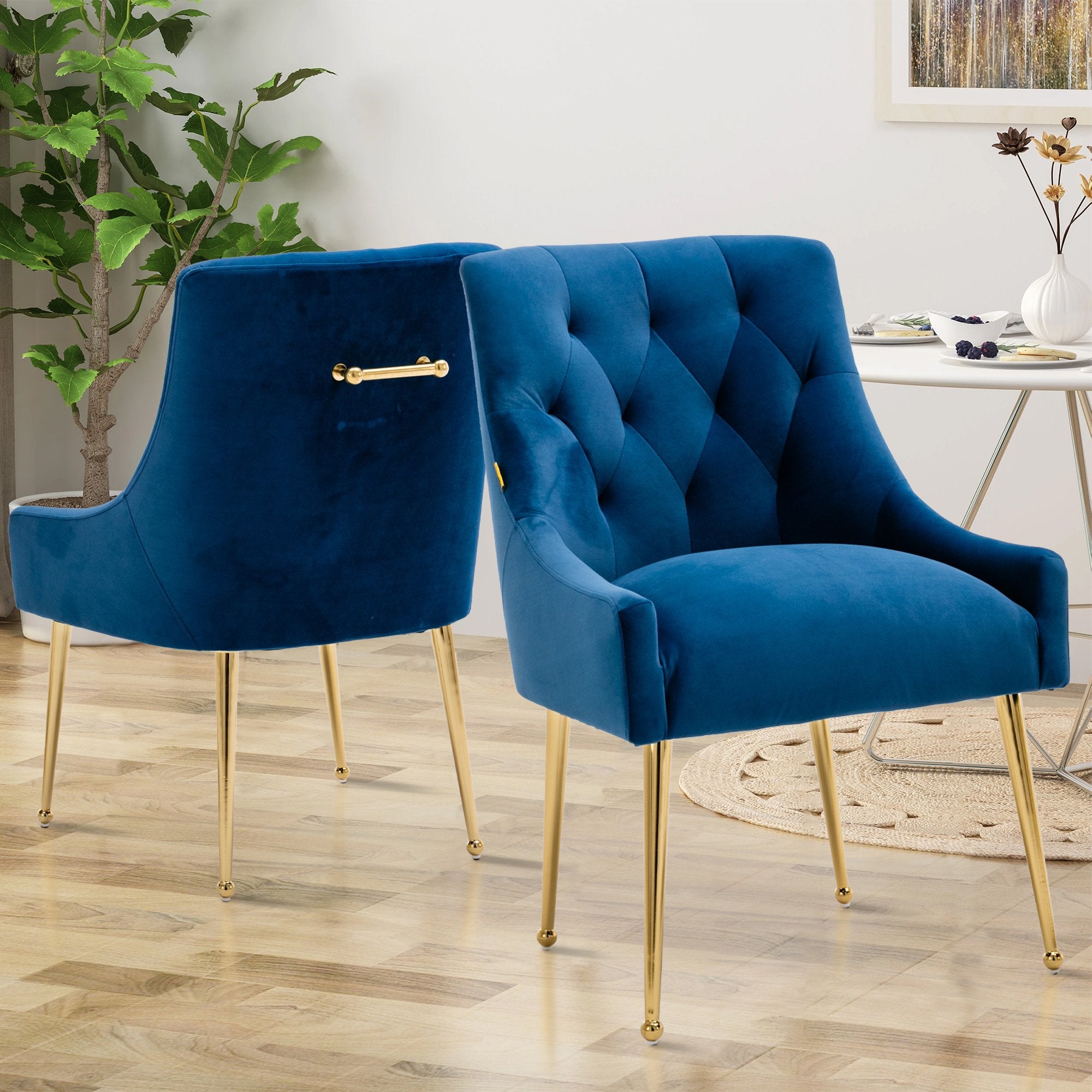 Boyel Living Tufted Velvet Upholstered Dining Chair, Velvet Side Chair, Accent Chair - Set of 2-Boyel Living