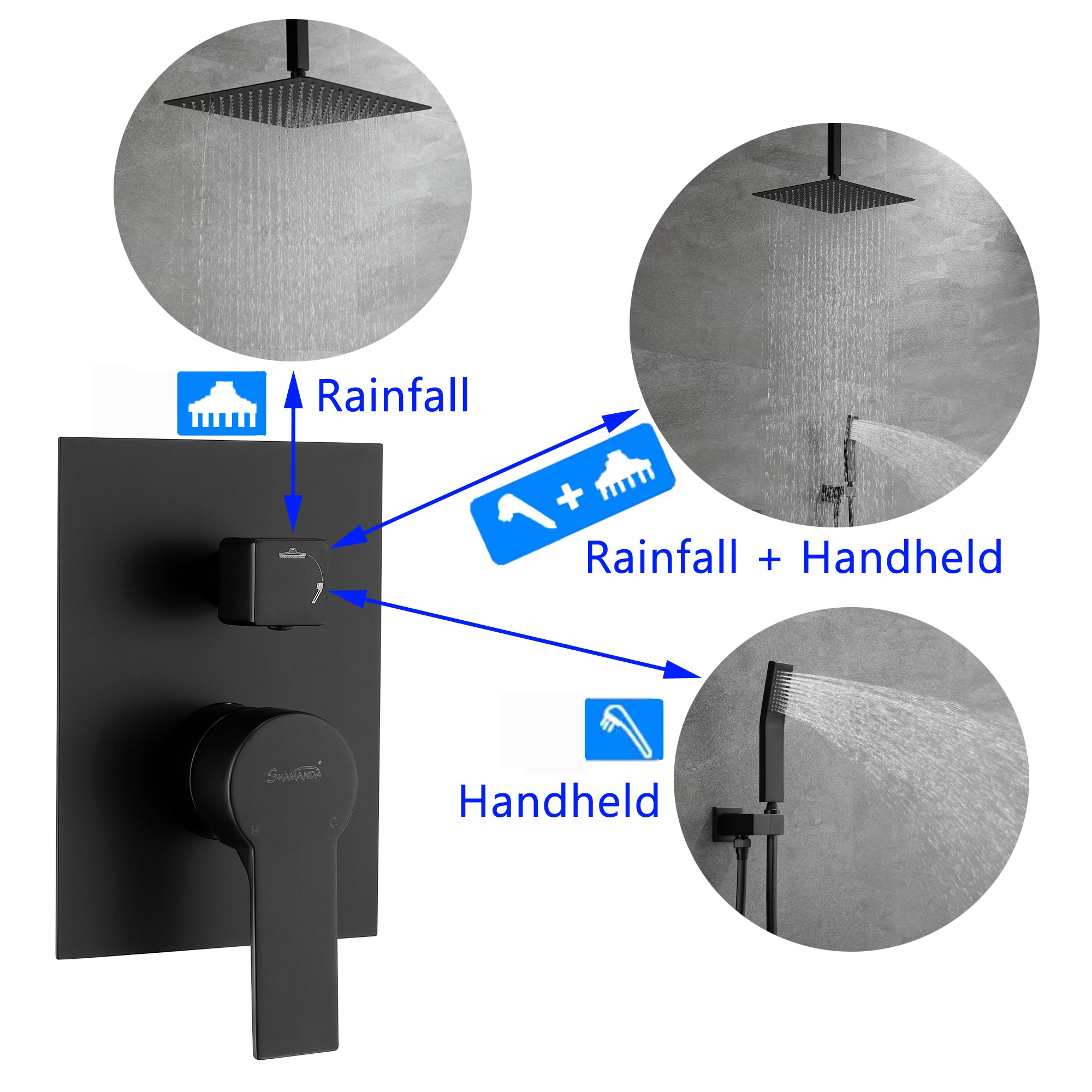 Boyel Living Rainfall Shower System Multi Shower Head System-Boyel Living