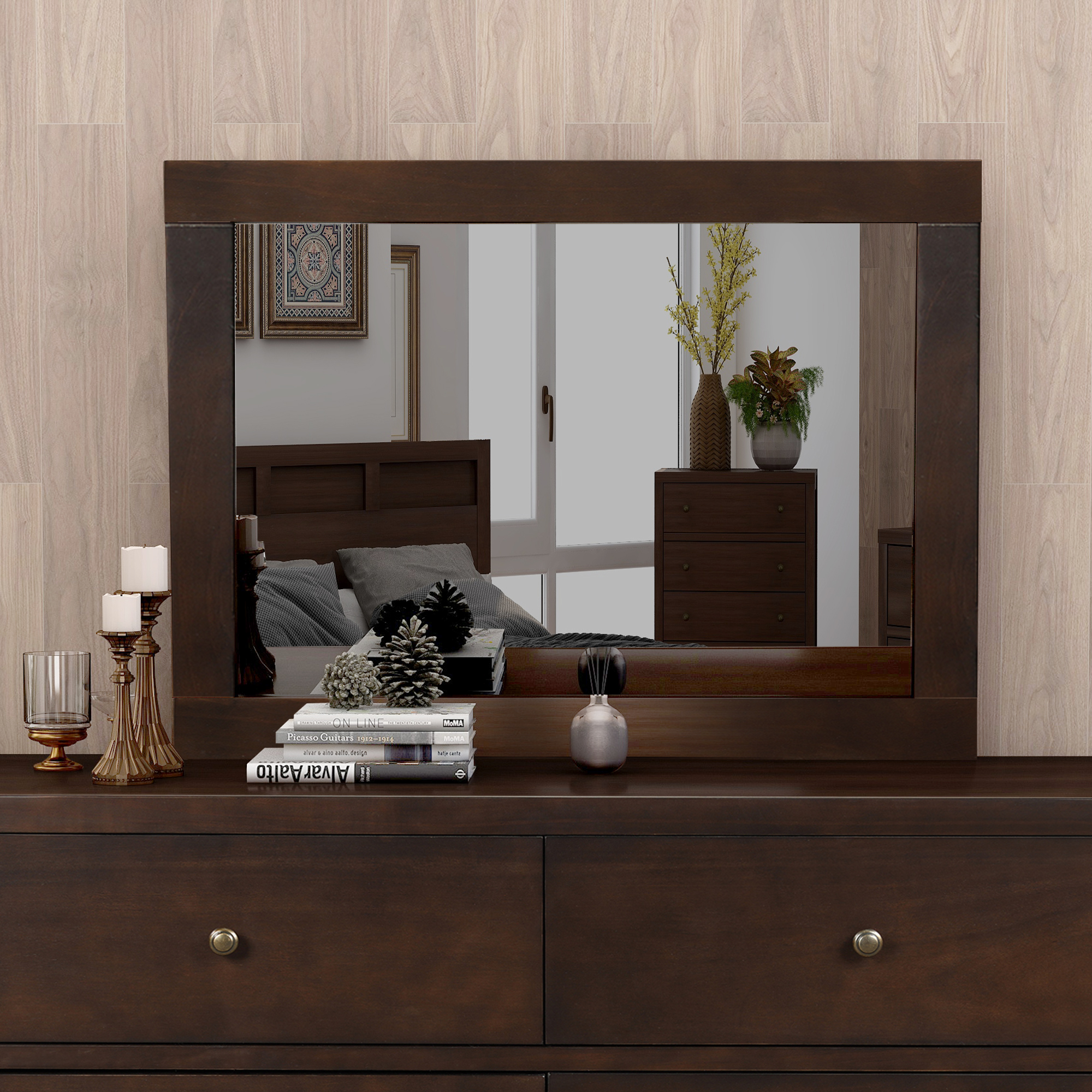 Modern & Contemporary Dresser Mirror Rich Brown-Boyel Living