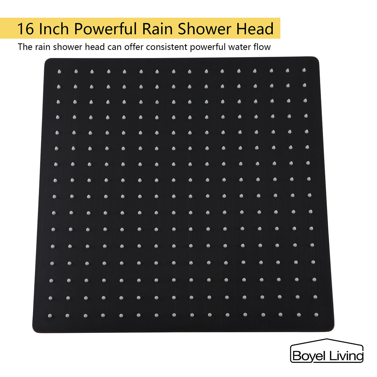 Boyel Living 1-Spray Patterns with 2.5 GPM Ceiling Mount Dual Shower Heads and Handheld Shower in Oil Rubbed Bronze, 10/12/16 in.-Boyel Living