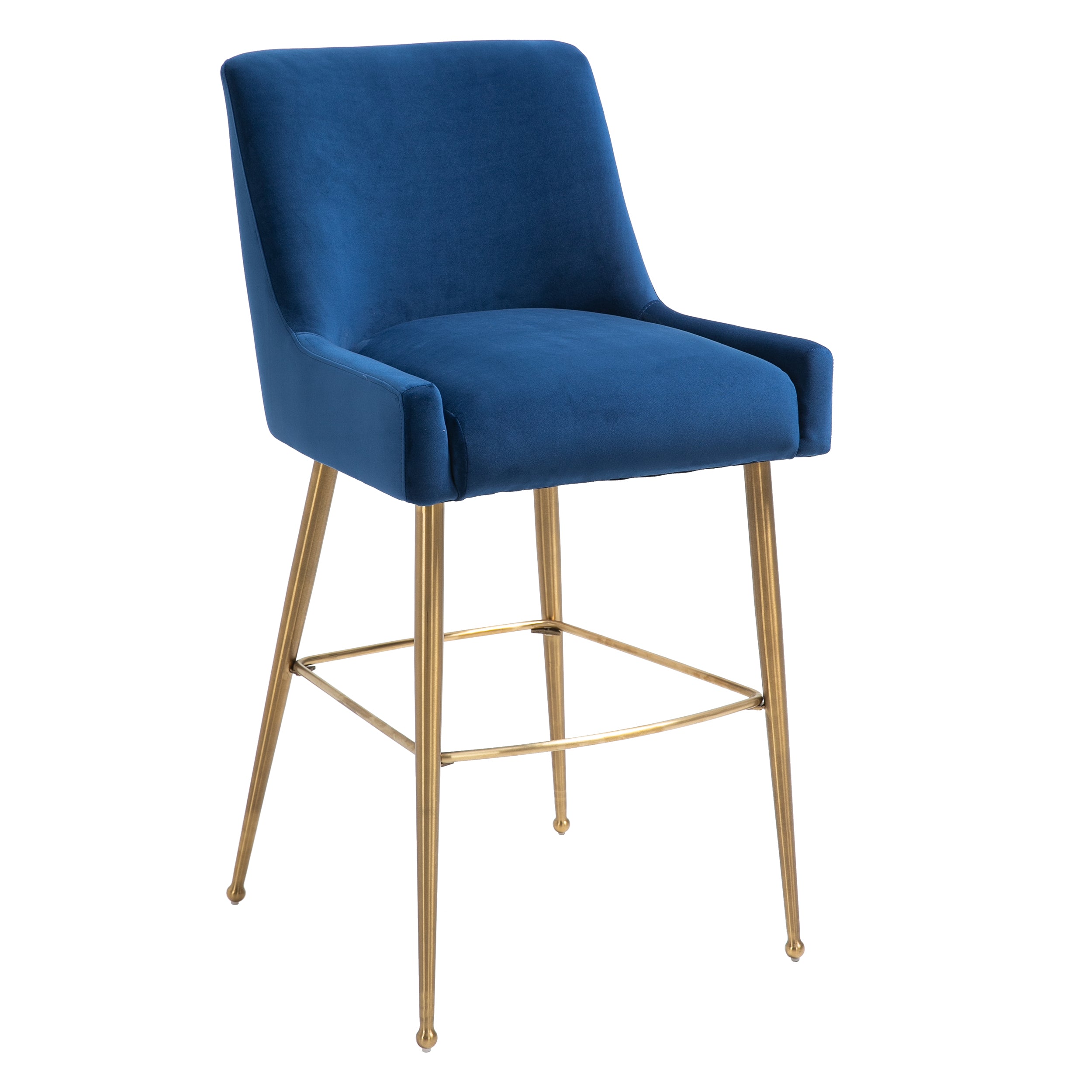 Counter & Bar Stool with Back, Golden Brushed Legs (Set of 2)-Boyel Living