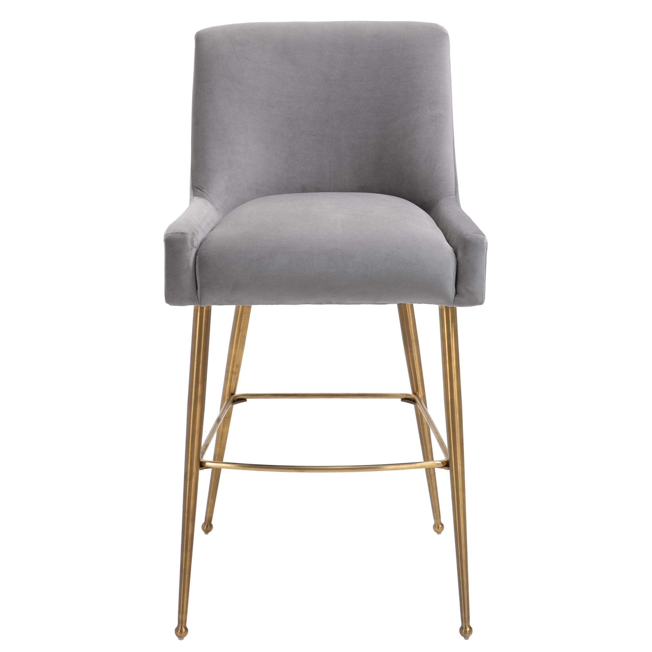 Counter & Bar Stool with Back, Golden Brushed Legs (Set of 2)-Boyel Living