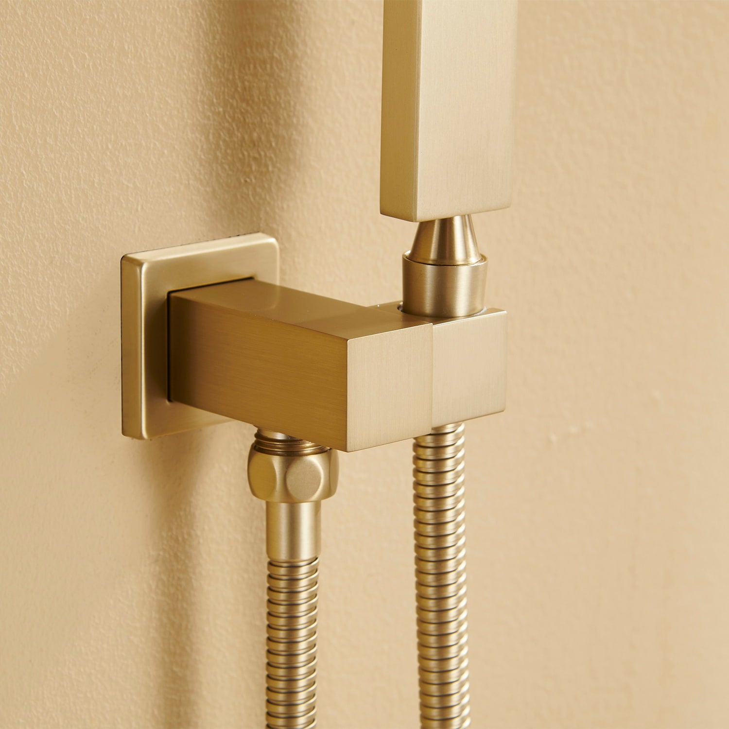 Boyel Living 10 in. Wall Mount High Pressure Shower System with Slide Bar and Handheld Shower in Brushed Gold-Boyel Living