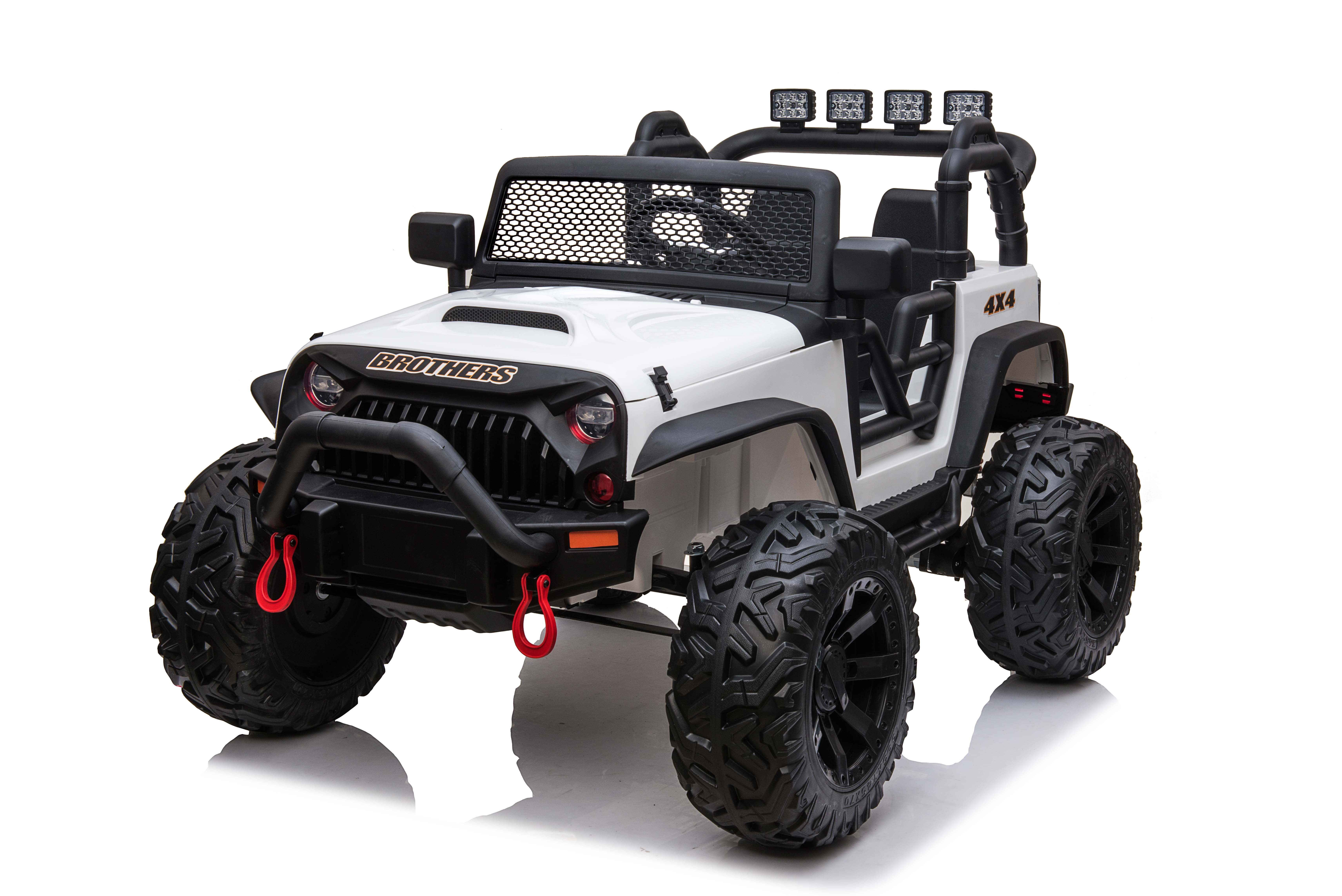 JEEP Double Drive Children Ride- on Car With 40W*2 12V9AH*1 Battery,Parent Remote Control ,Electron assisted steering wheel， Foot Pedal ，Led lights,music board with USB/bluetooth/MP3/music/ volume-Boyel Living