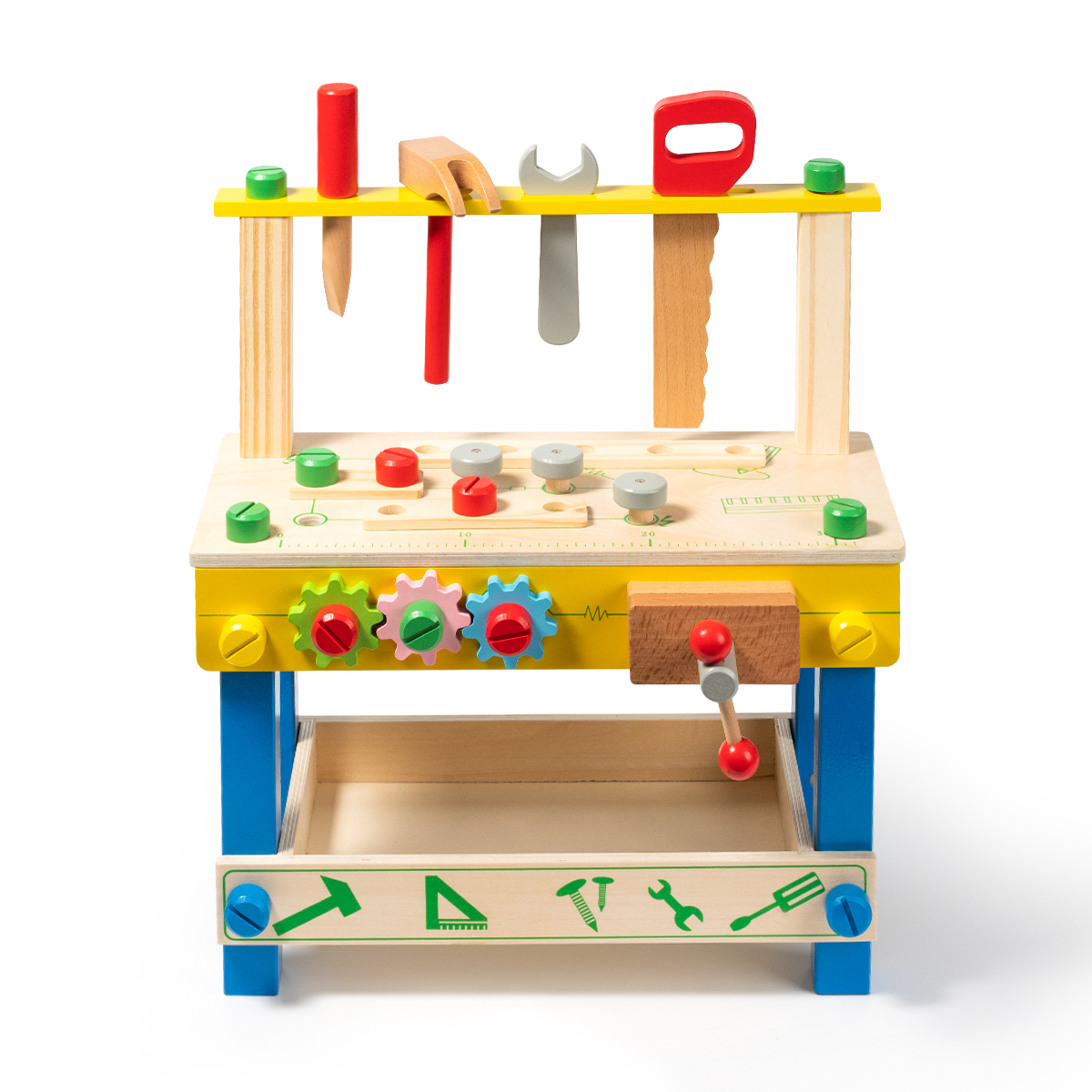 Wooden Play Tool Workbench Set for Kids Toddlers-Boyel Living
