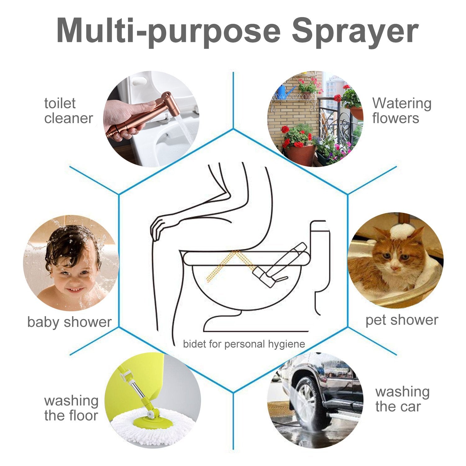 Bidet Sprayer for Toilet, Handheld Cloth Diaper Sprayer-Boyel Living