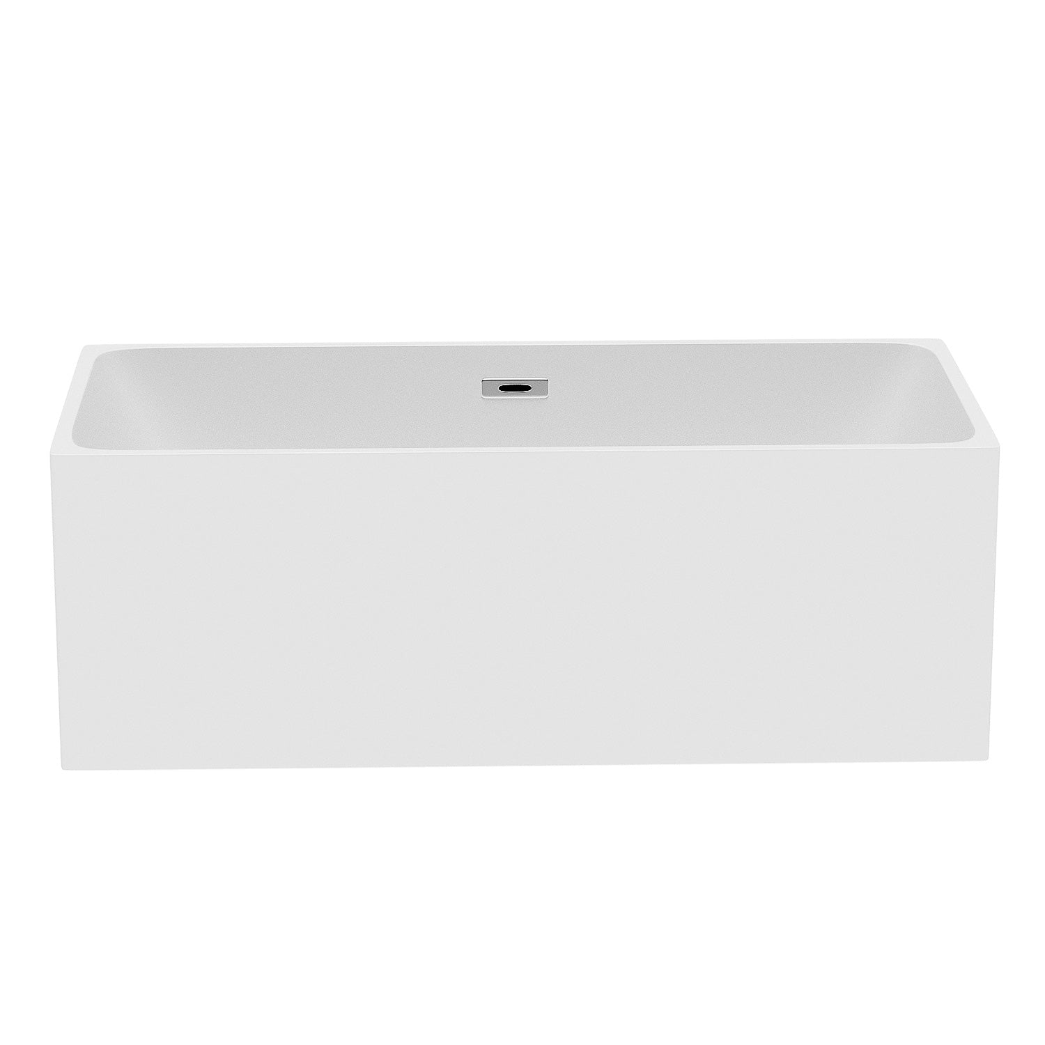 Freestanding Bathtub with Polished Tub Soaker- White-Boyel Living