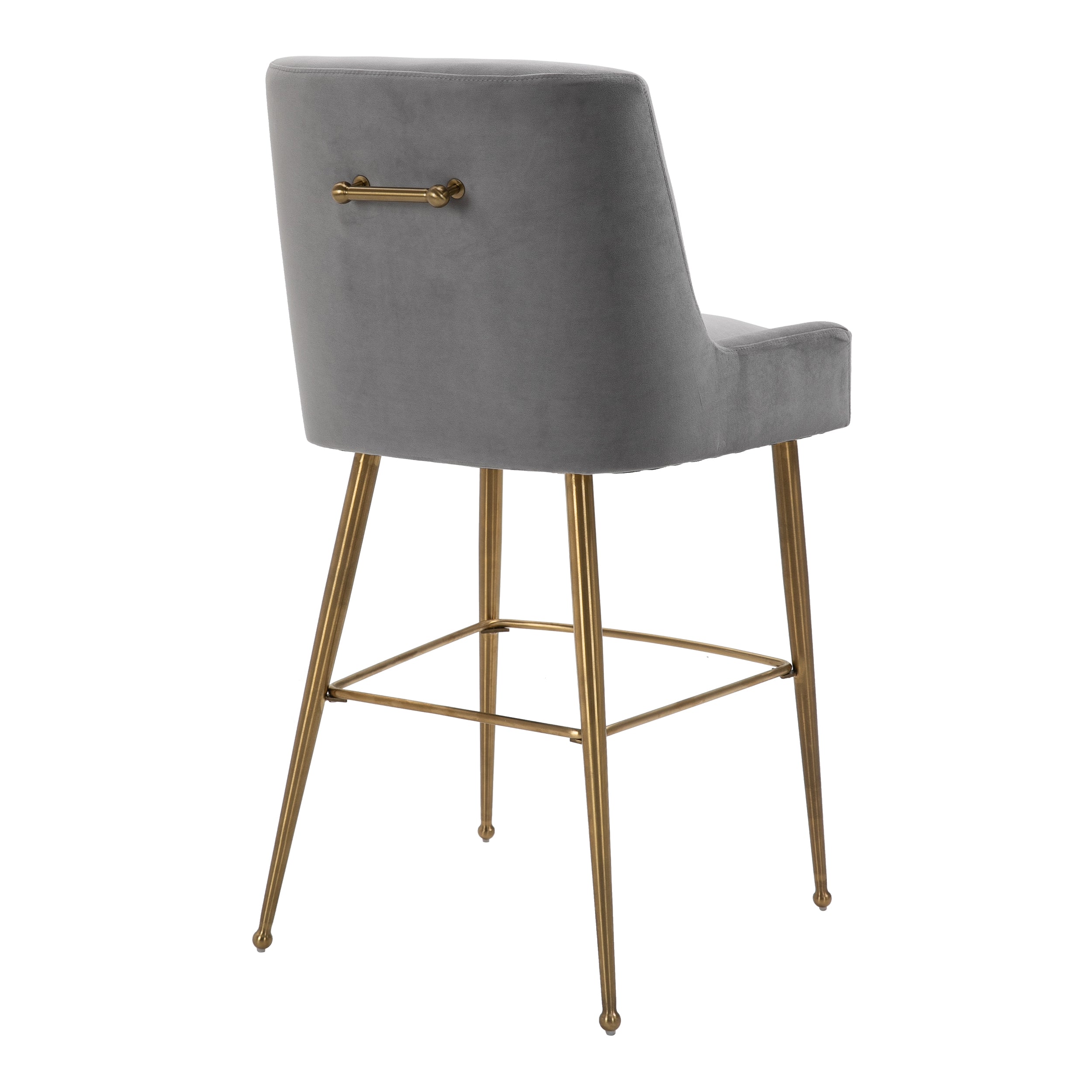 Counter & Bar Stool with Back, Golden Brushed Legs (Set of 2)-Boyel Living