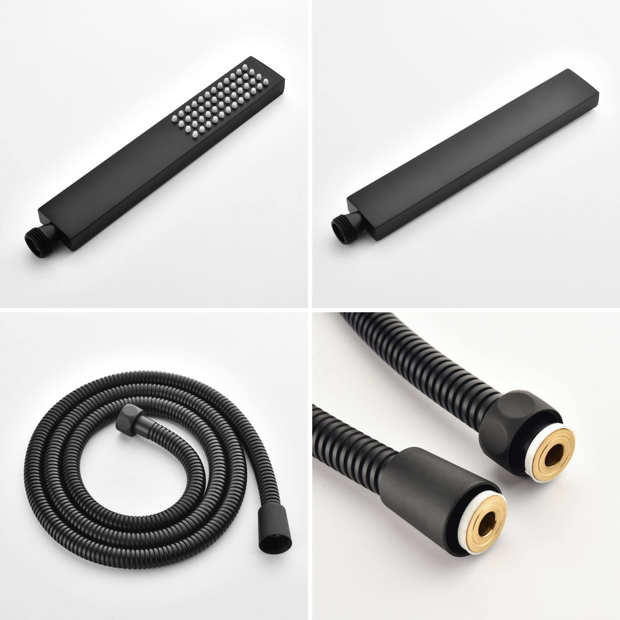 Boyel Living Freestanding Floor Mount Single Handle Bath Tub Filler Faucet with Handheld Shower in Matte Black-Boyel Living