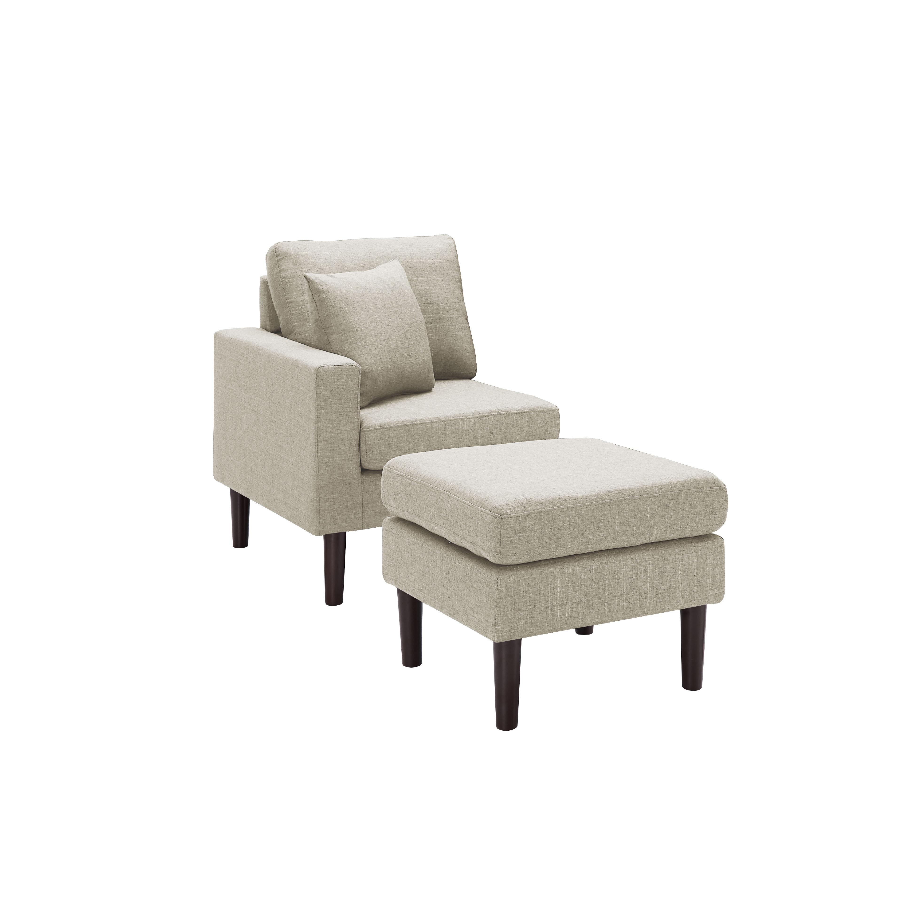 Left facing arm chair with ottoman BEIGE (PART ONLY, Sold separately)-Boyel Living