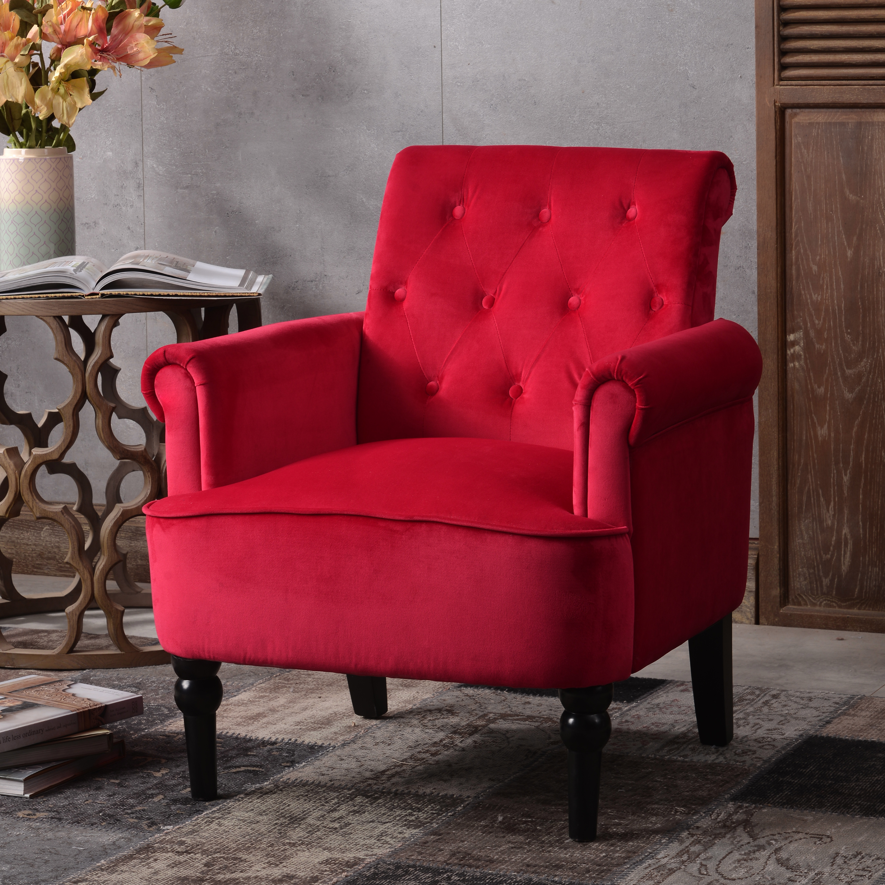 burgundy club chair