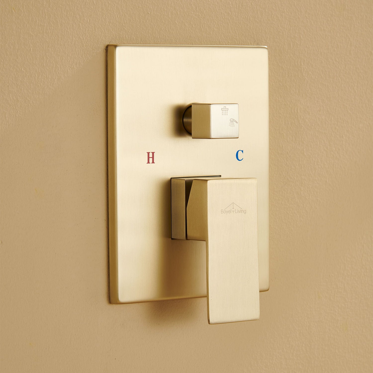 Boyel Living 10 in. Wall Mount High Pressure Shower System with Slide Bar and Handheld Shower in Brushed Gold-Boyel Living