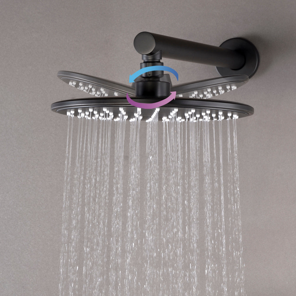Boyel Living 9 in. Wall Mounted Shower System Dual Shower Heads Support Swivel-Boyel Living