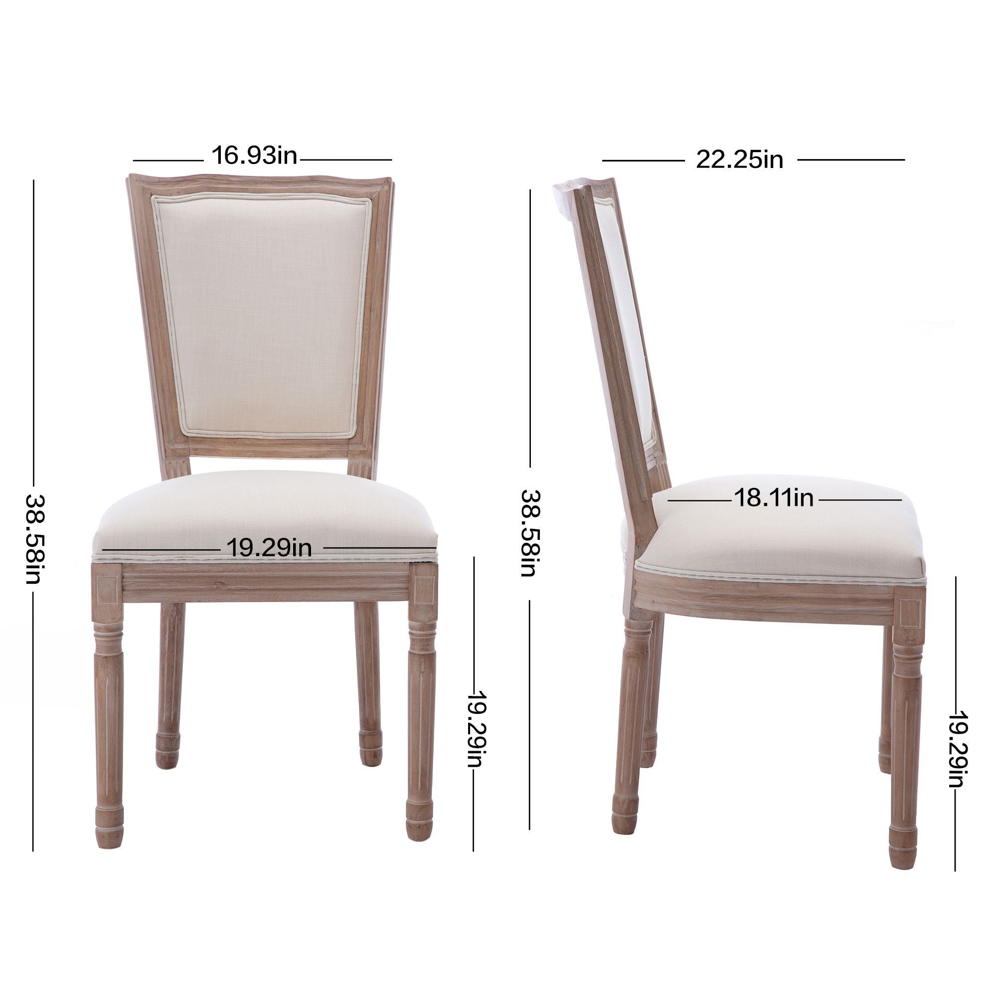 Upholstered Fabrice French Dining  Chair,Set of 2,Beige-Boyel Living