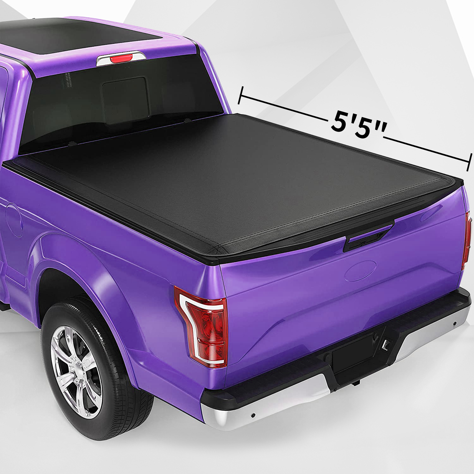 Soft Tri-fold Truck Bed Tonneau Cover Compatible with 2015-2021 Ford F-150, Styleside 5.5 ft bed-Boyel Living