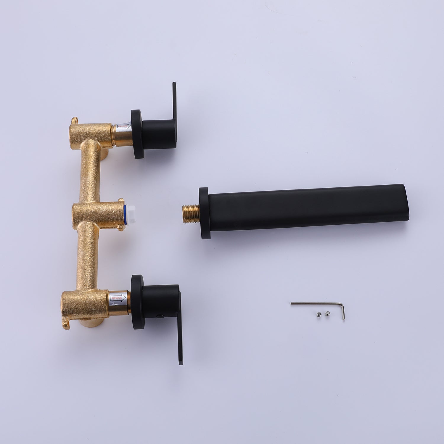 2 Double Handle Wall Mounted Bathroom Kitchen Faucet Basin  in Matte Black-Boyel Living