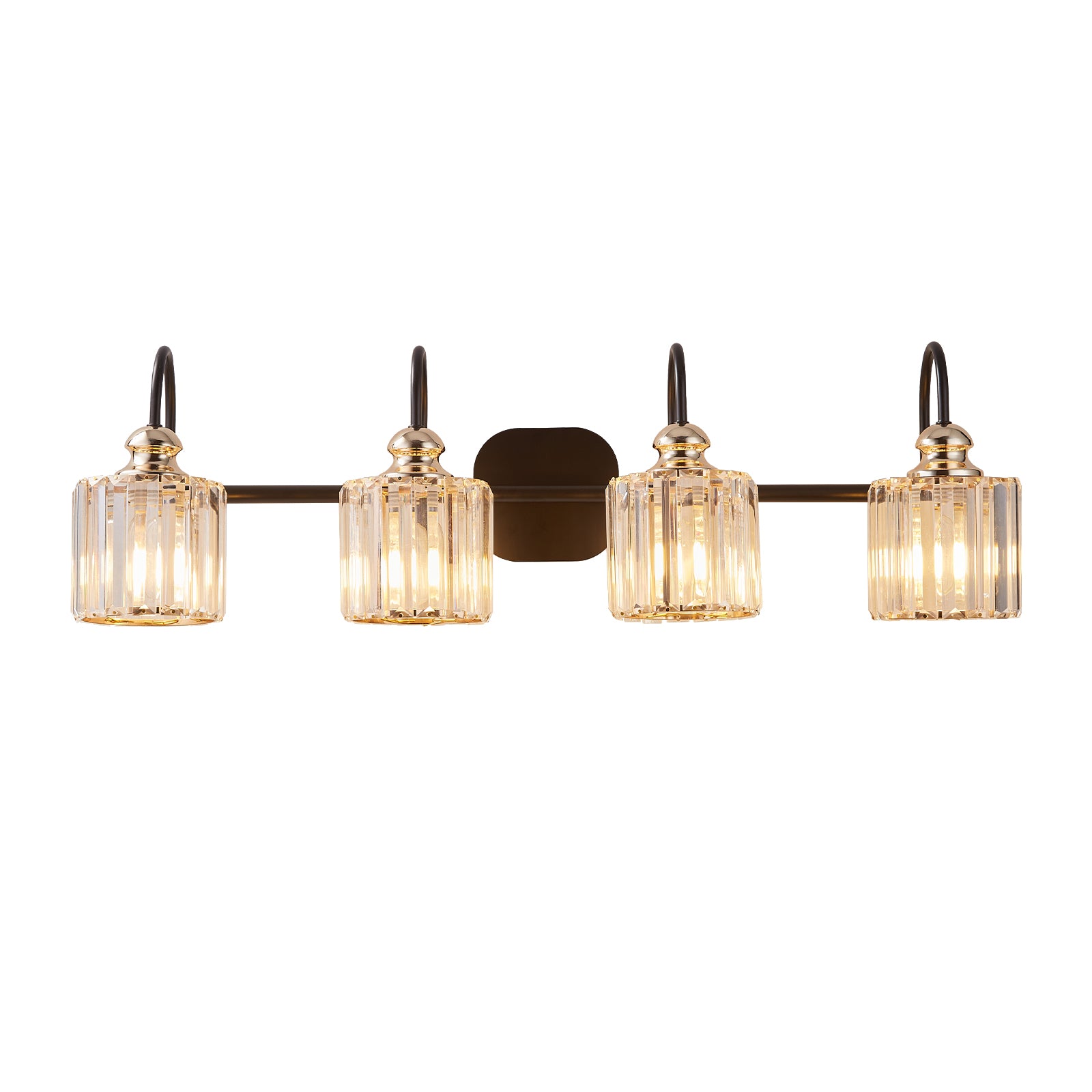 Modern Vanity Lights Wall Sconce 4 Heads Brushed Nickel Bathroom Lighting Fixtures Over Mirror with Clear Glass Shade-Boyel Living