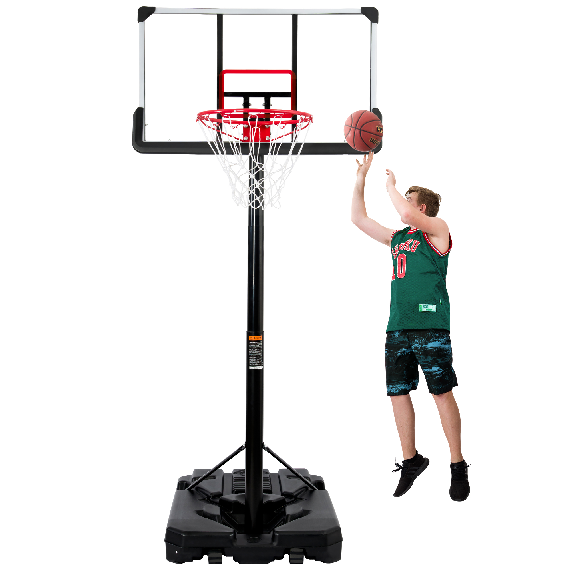 Portable Basketball Hoop  Goal, Outdoor Basketball System with 6.6-10ft Height Adjustment for Youth, Adults-Boyel Living